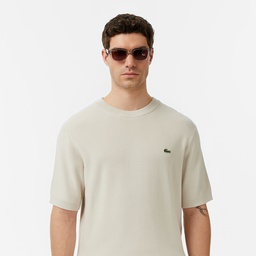 Erkek Classic Fit Kısa Kollu Bisiklet Yaka Bej Triko Bej