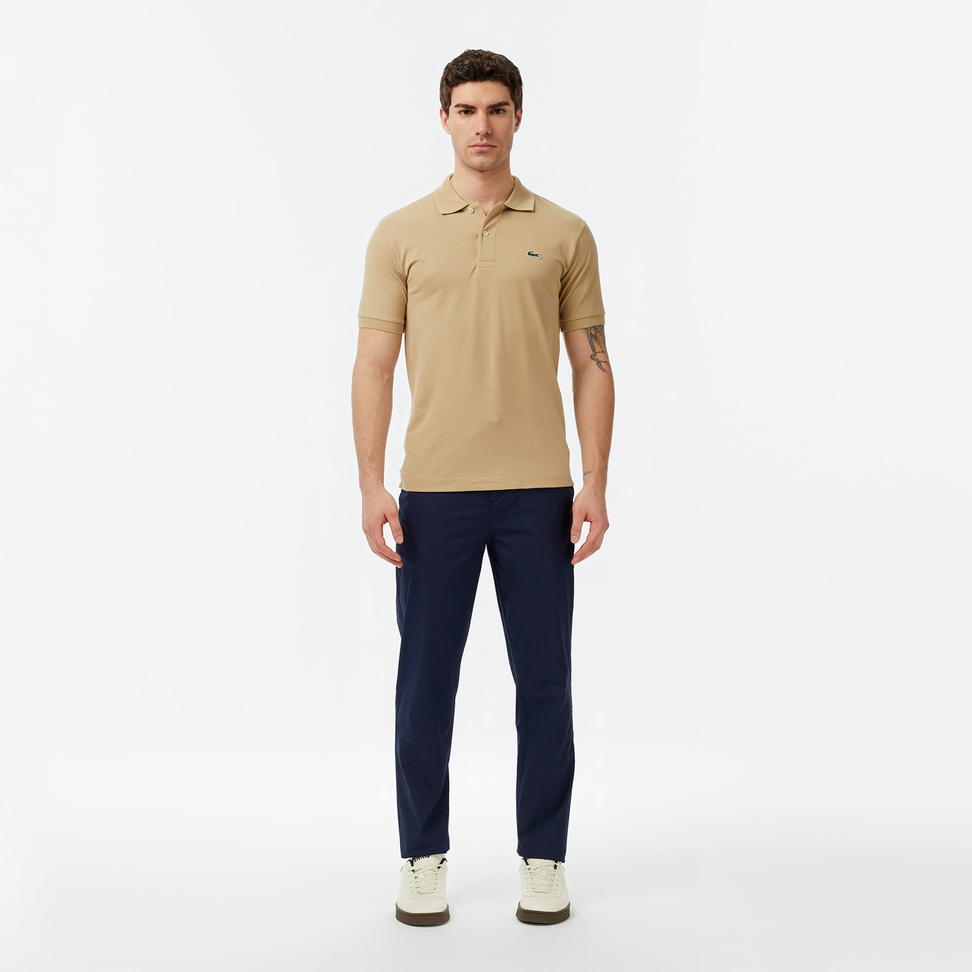 L.12.12 Erkek Classic Fit Açık Kahverengi Polo