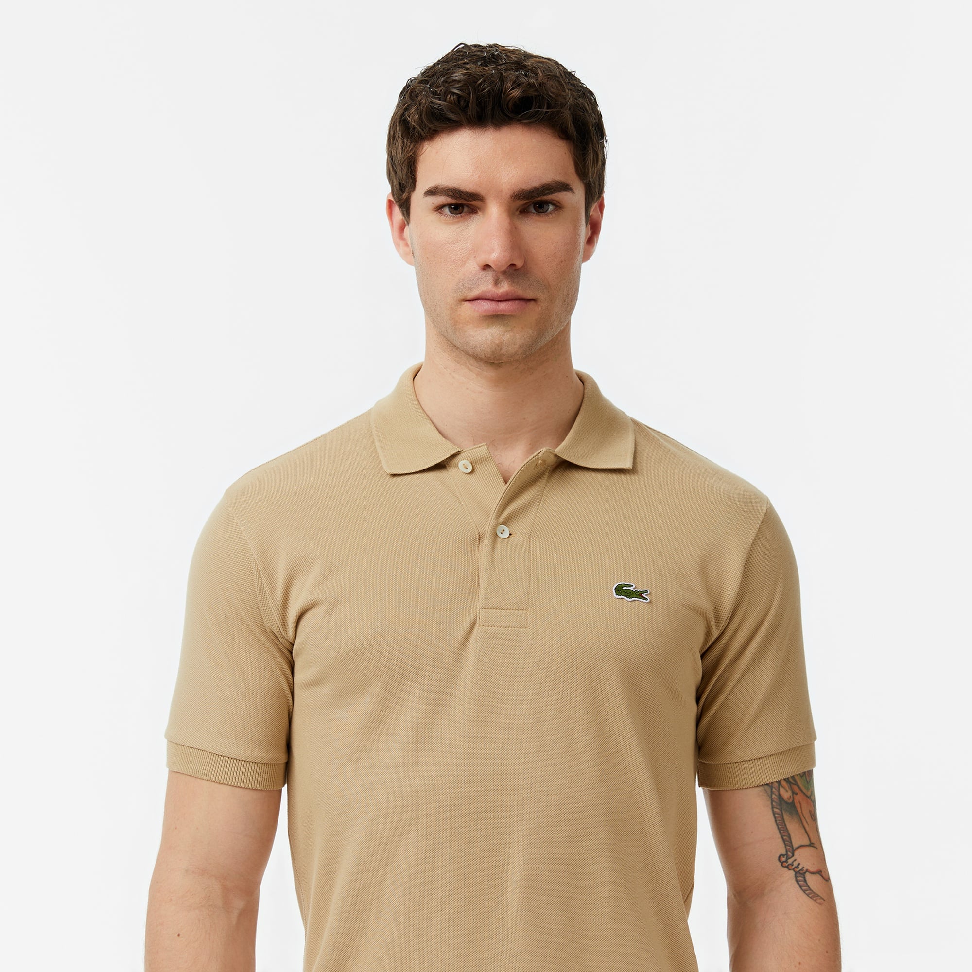L.12.12 Erkek Classic Fit Açık Kahverengi Polo