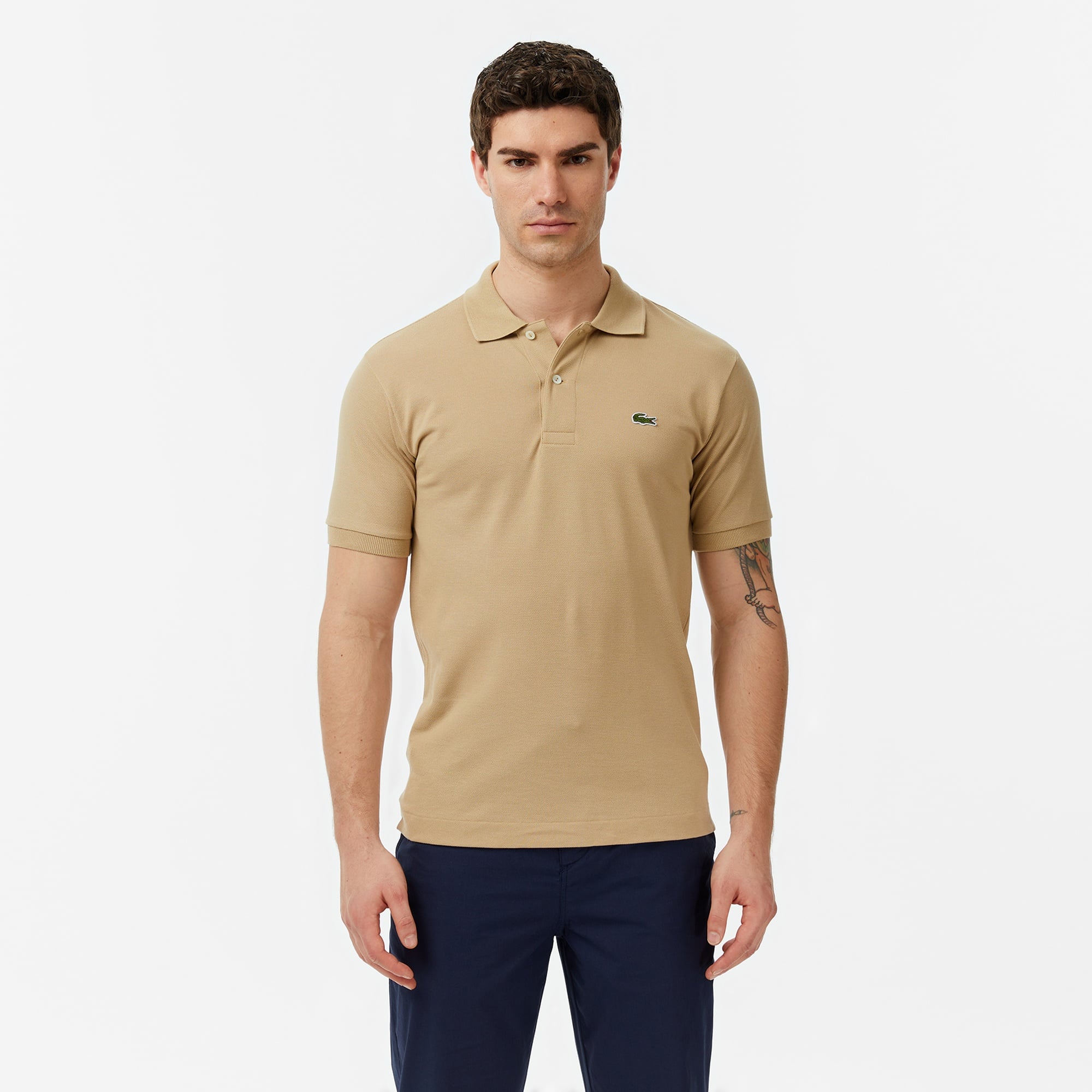 L.12.12 Erkek Classic Fit Açık Kahverengi Polo