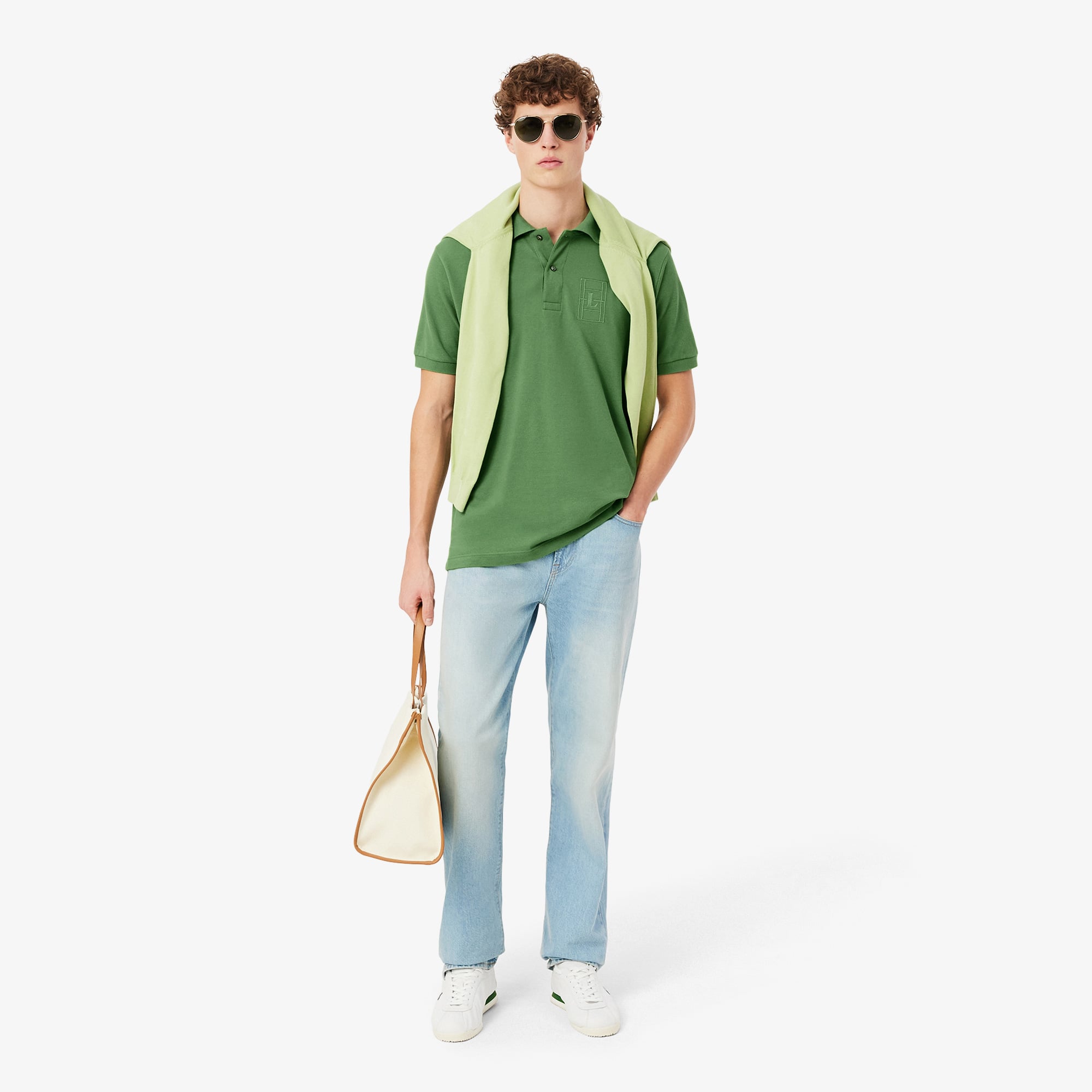 Lacoste Erkek Classic Fit Yeşil Polo görsel 4