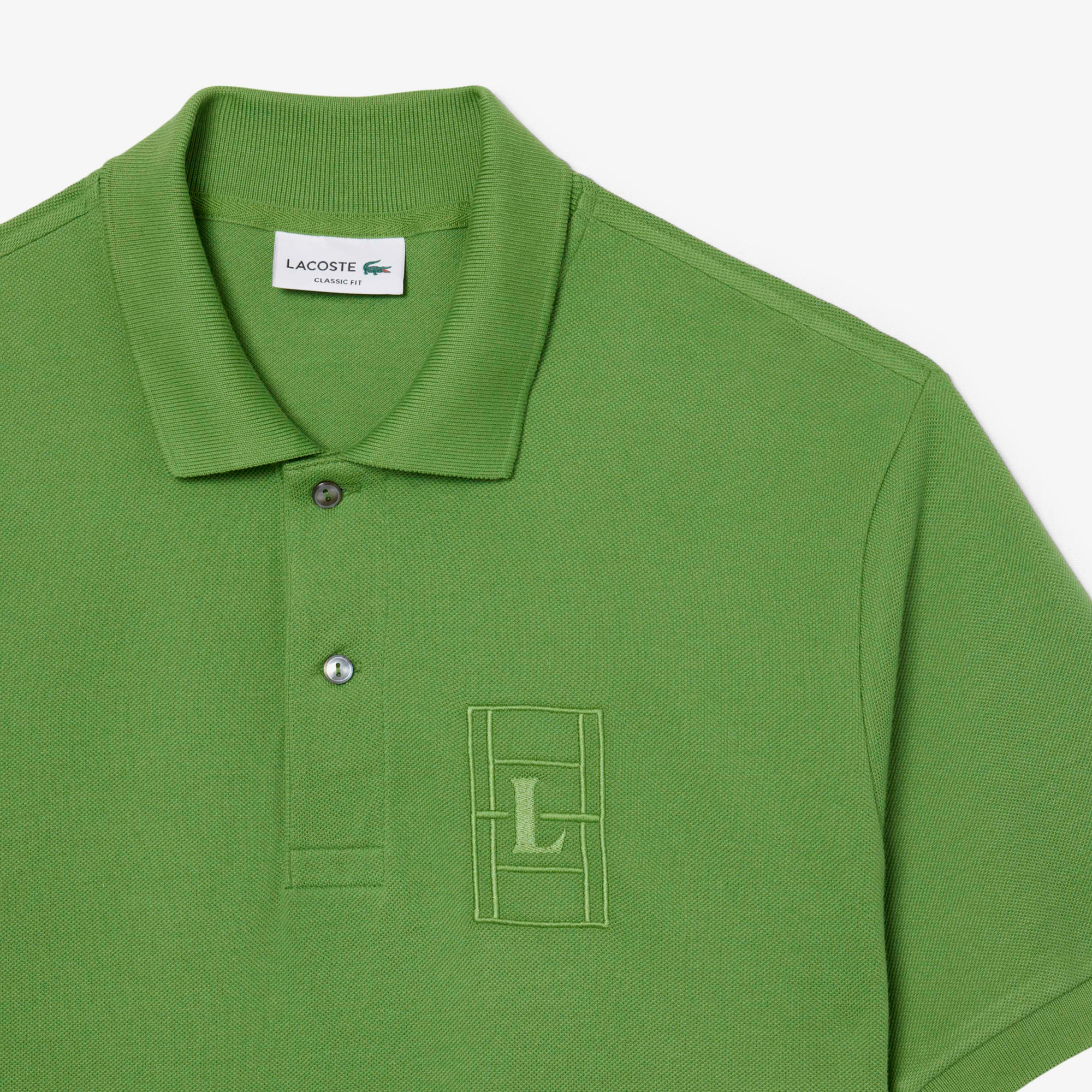 Lacoste Erkek Classic Fit Yeşil Polo görsel 6