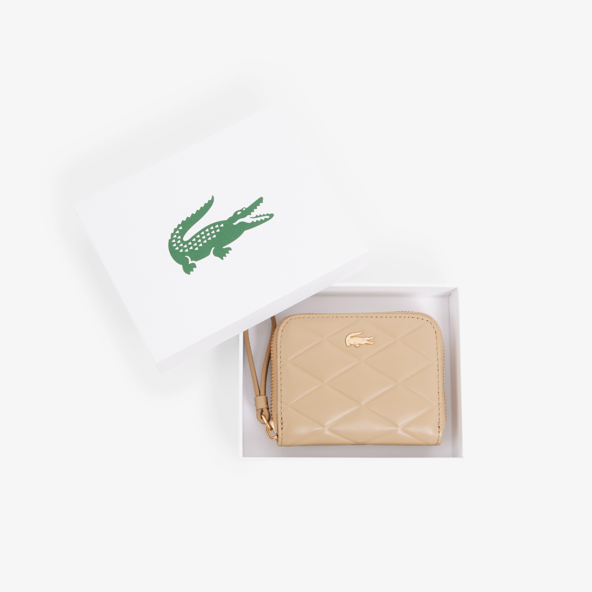 Lacoste Crocodelle Kadın Deri Bej Kartlık görsel 5
