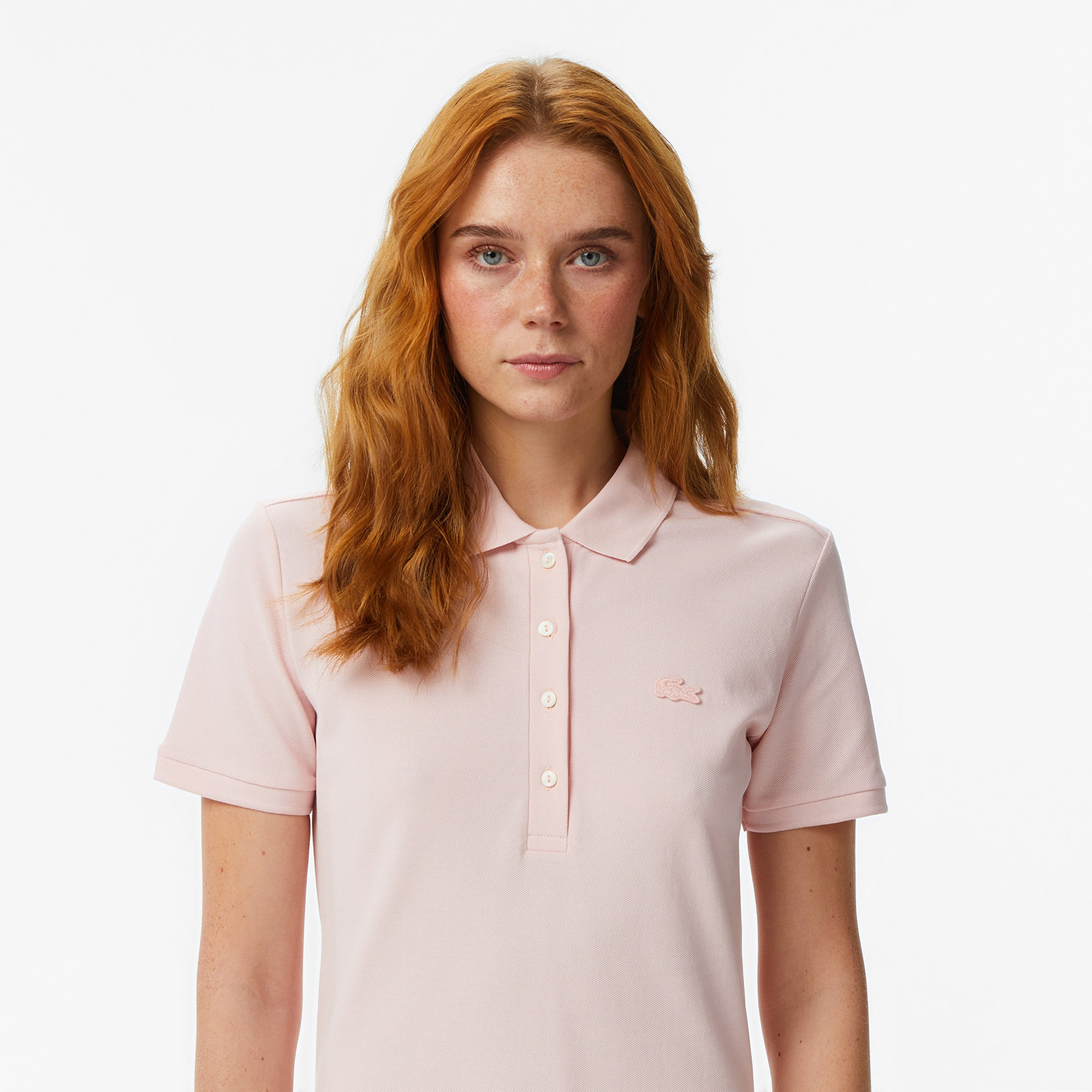 Kadın Slim Fit Kısa Kollu Polo Yaka Pembe Elbise