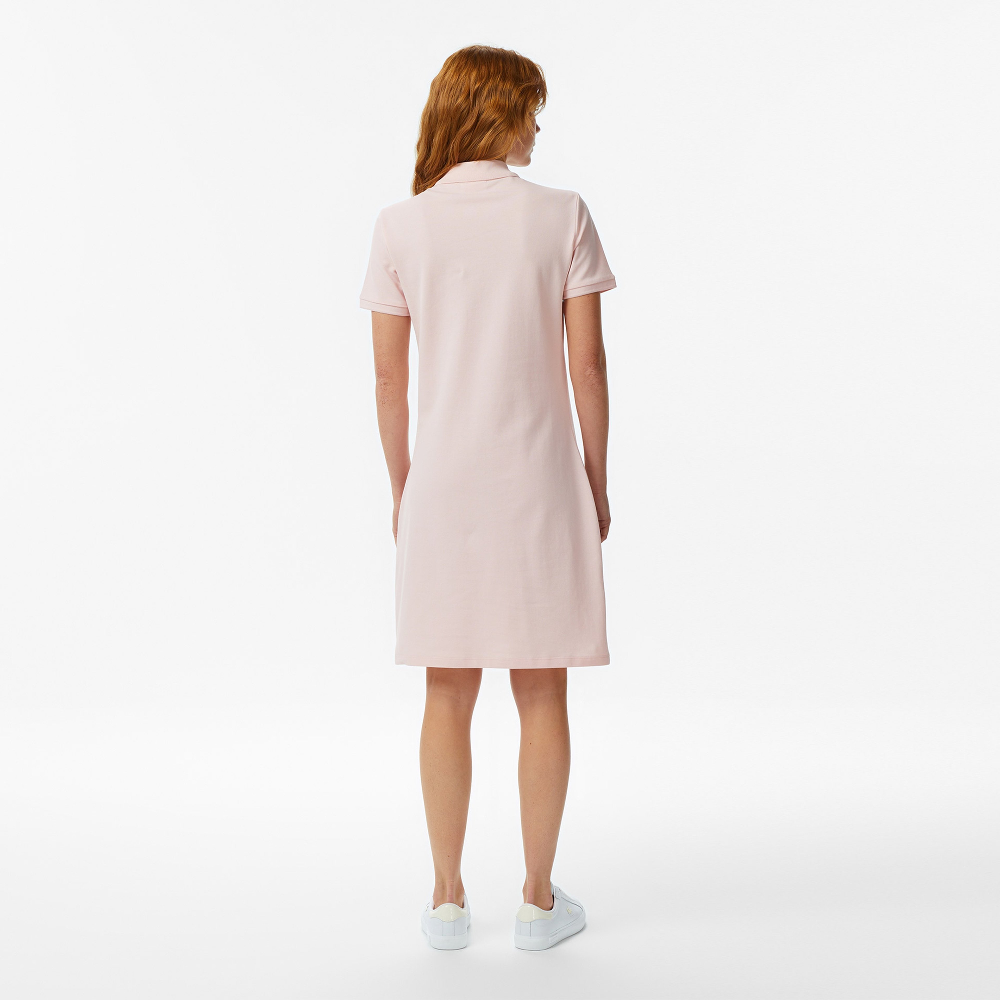 Kadın Slim Fit Kısa Kollu Polo Yaka Pembe Elbise