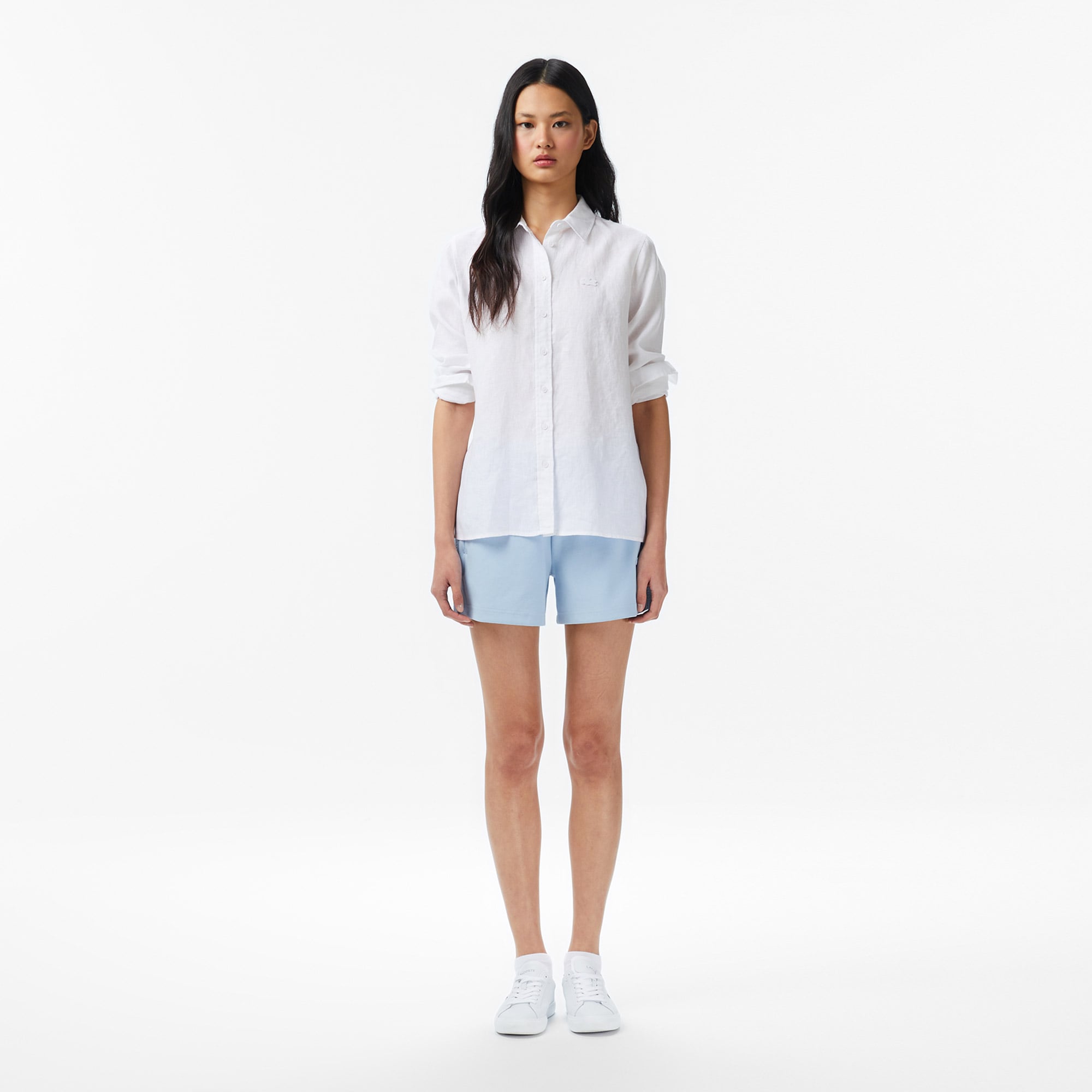 Lacoste Kadın Relaxed Fit Beyaz Gömlek görsel 6