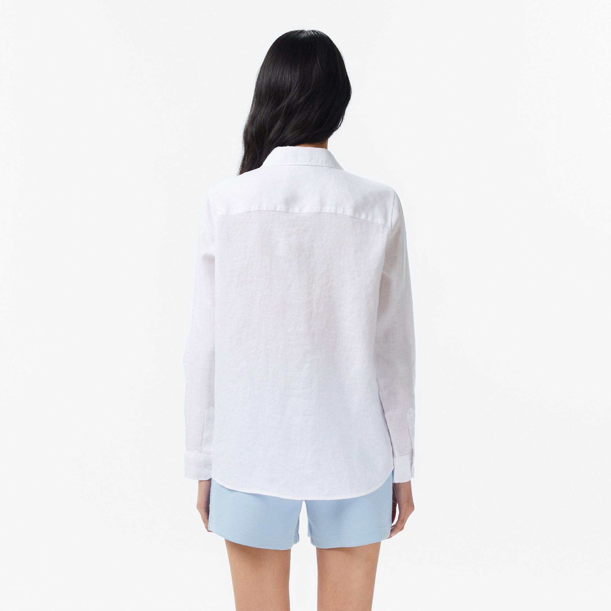 Lacoste Kadın Relaxed Fit Beyaz Gömlek görsel 5