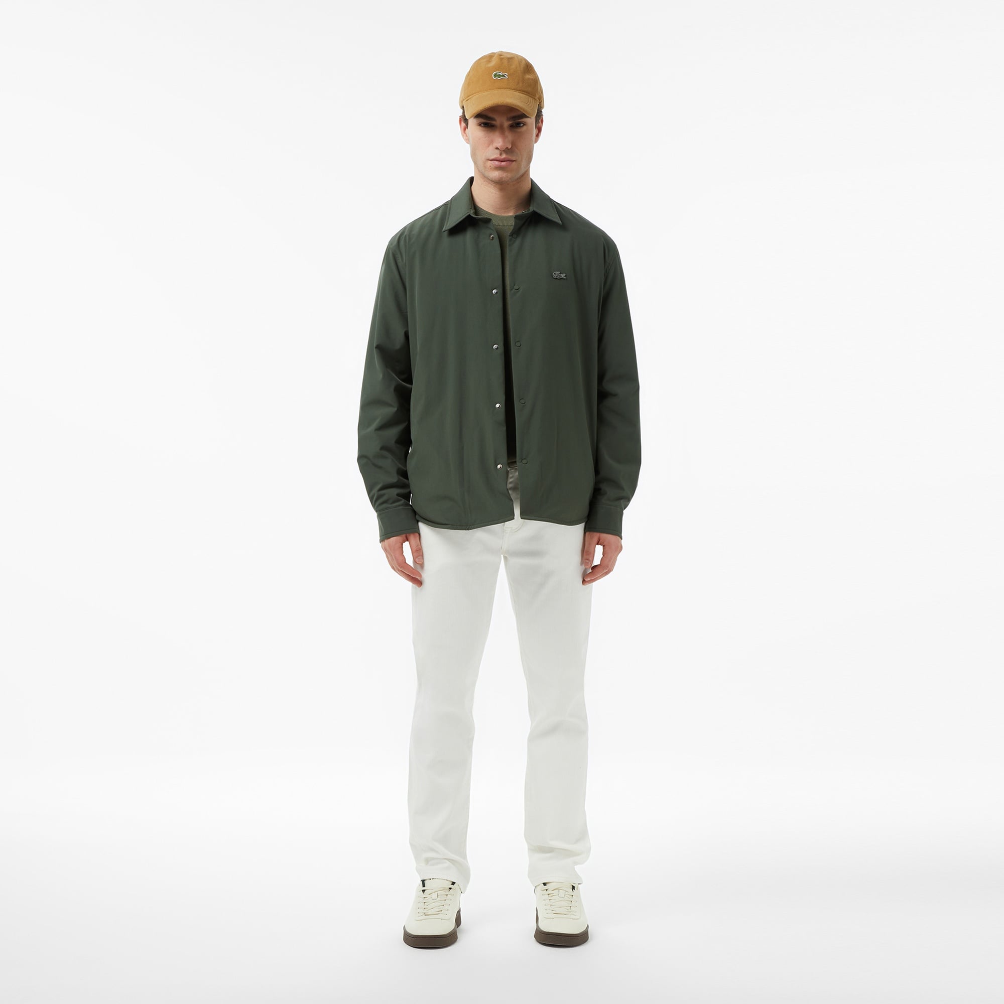 Erkek Oversize Fit Haki Gömlek