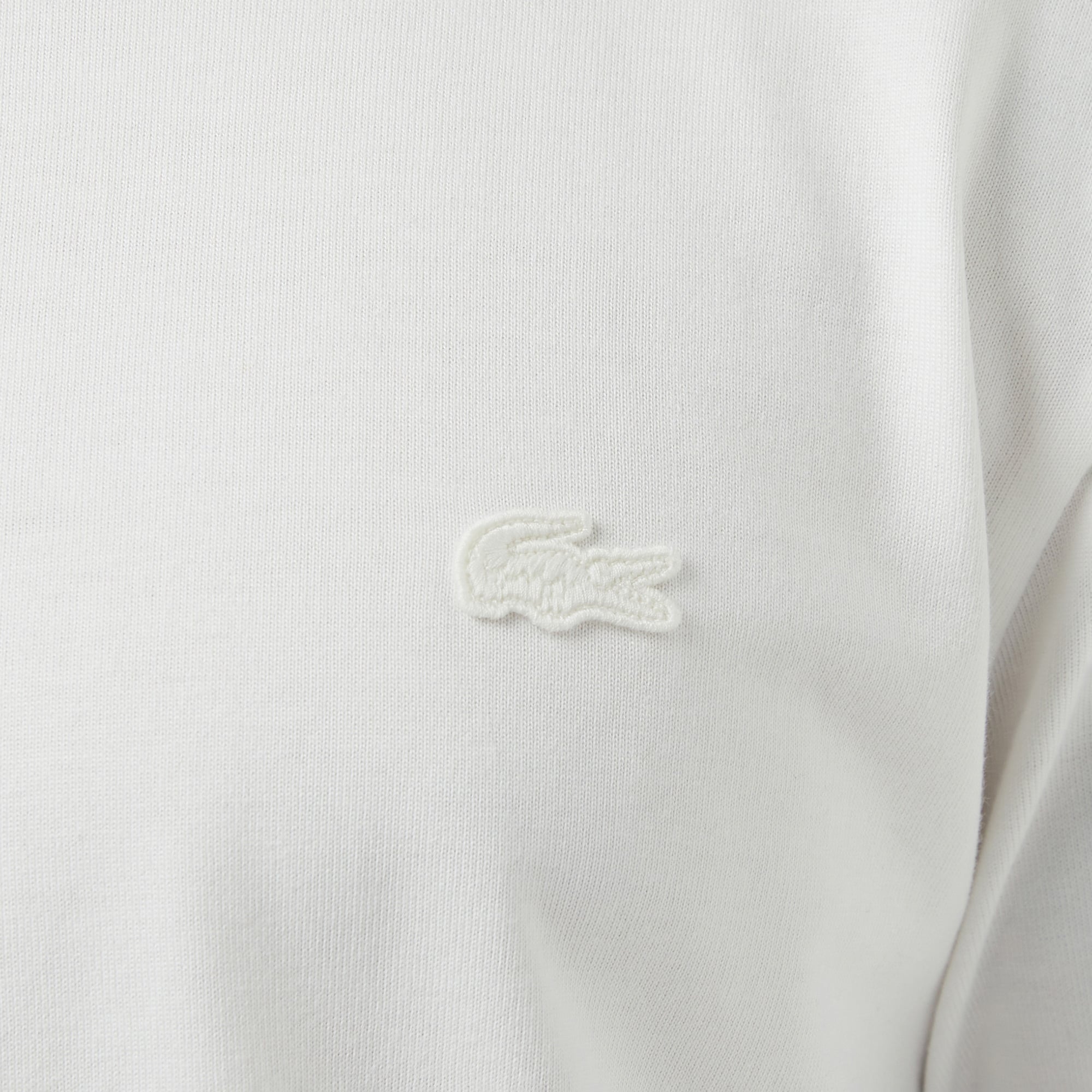 Lacoste Erkek Relaxed Fit Bisiklet Yaka Beyaz T-Shirt görsel 7