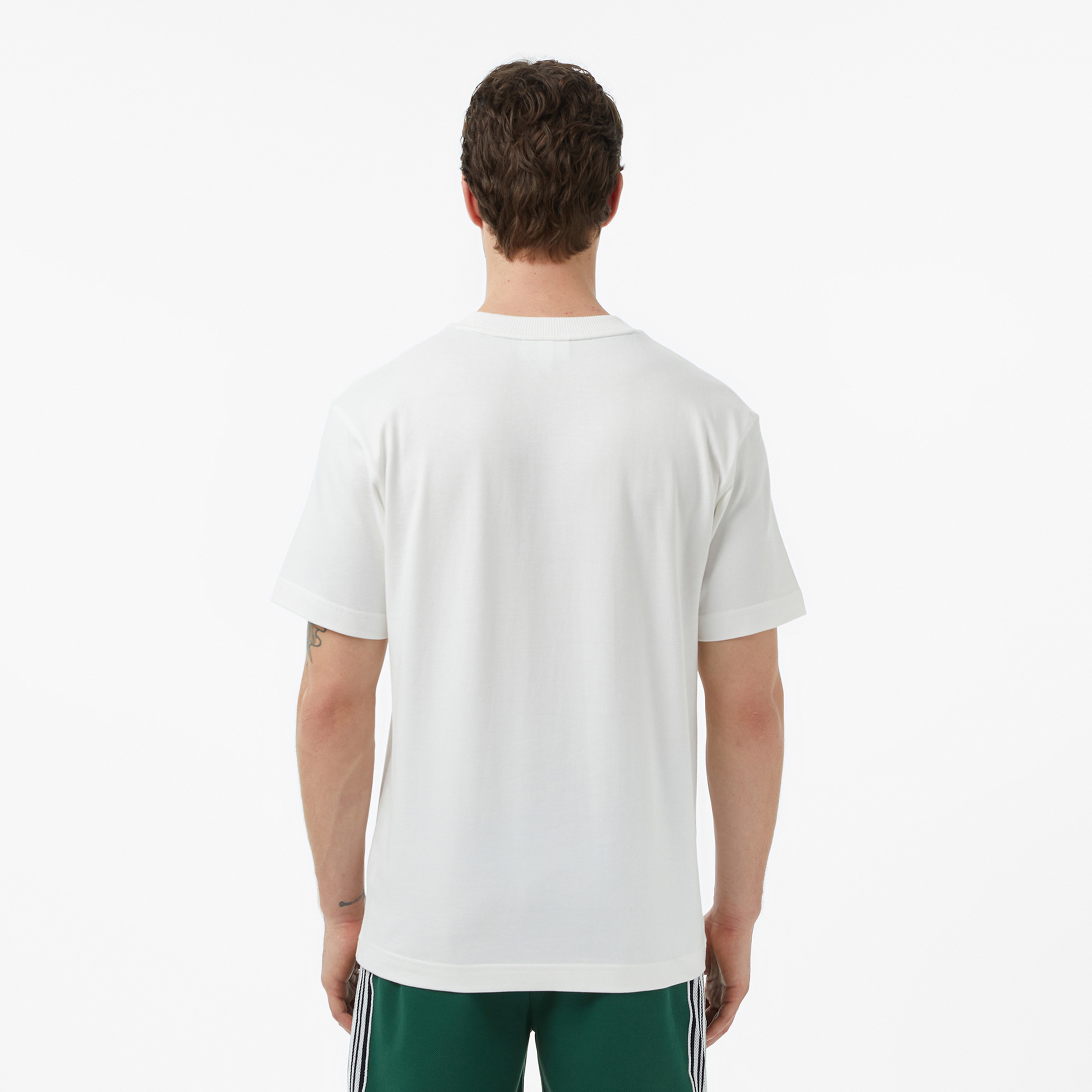 Erkek Relaxed Fit Bisiklet Yaka Beyaz T-Shirt