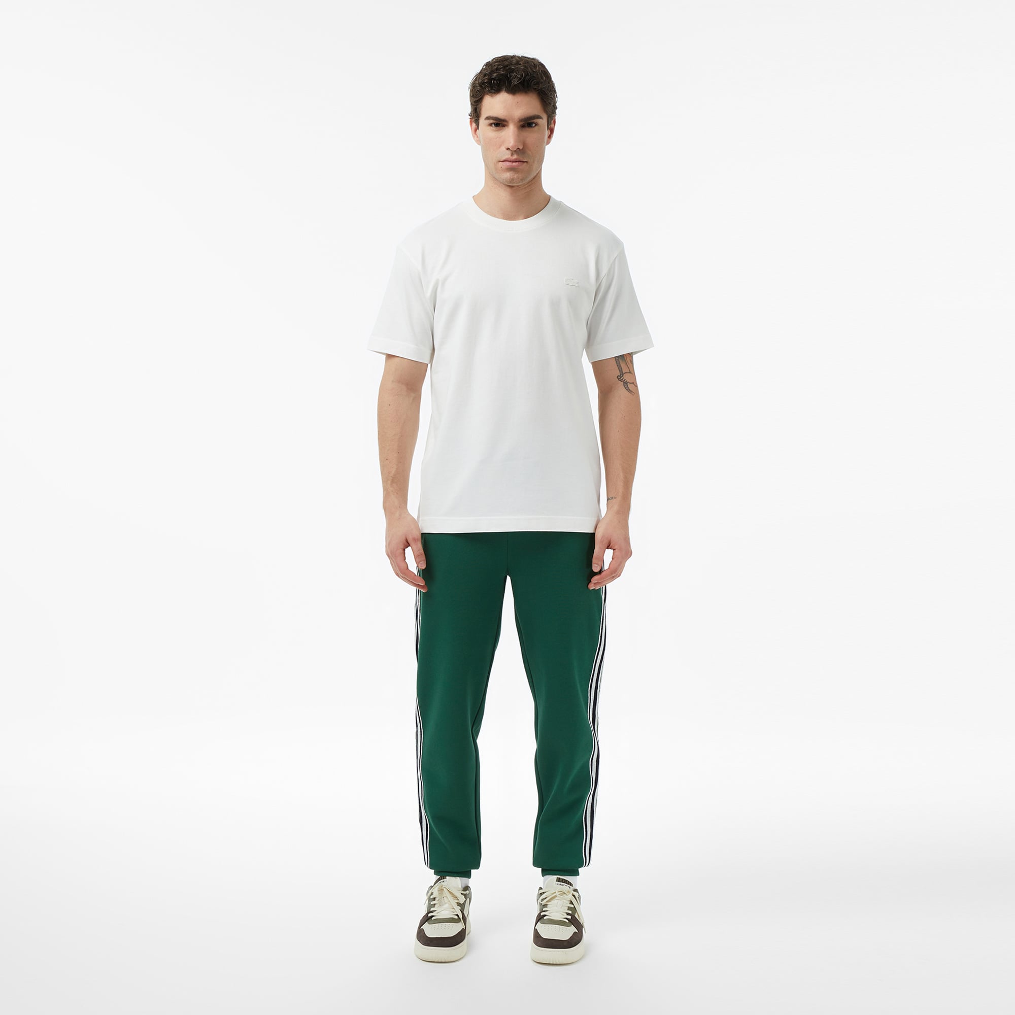 Lacoste Erkek Relaxed Fit Bisiklet Yaka Beyaz T-Shirt görsel 6
