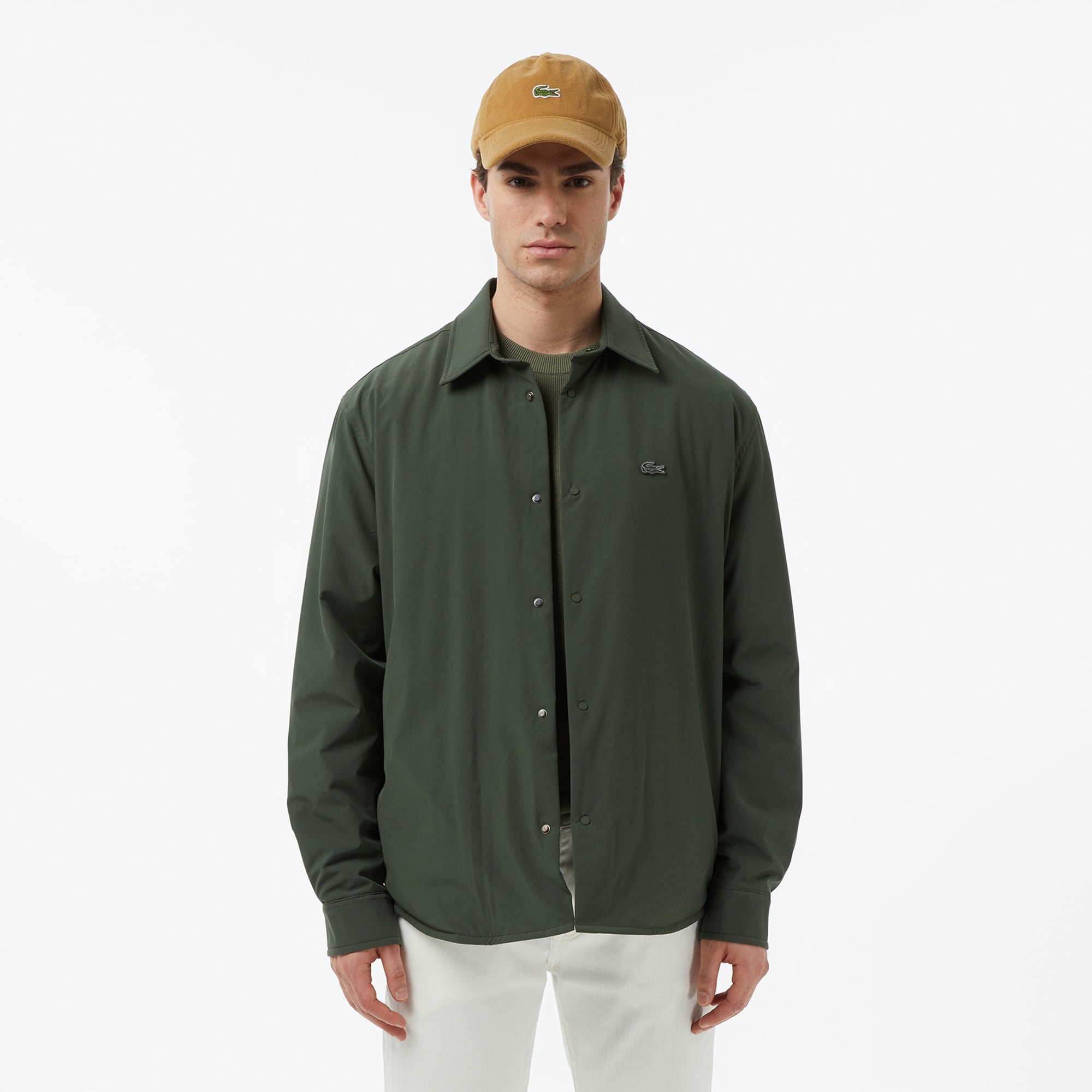 Erkek Oversize Fit Haki Gömlek