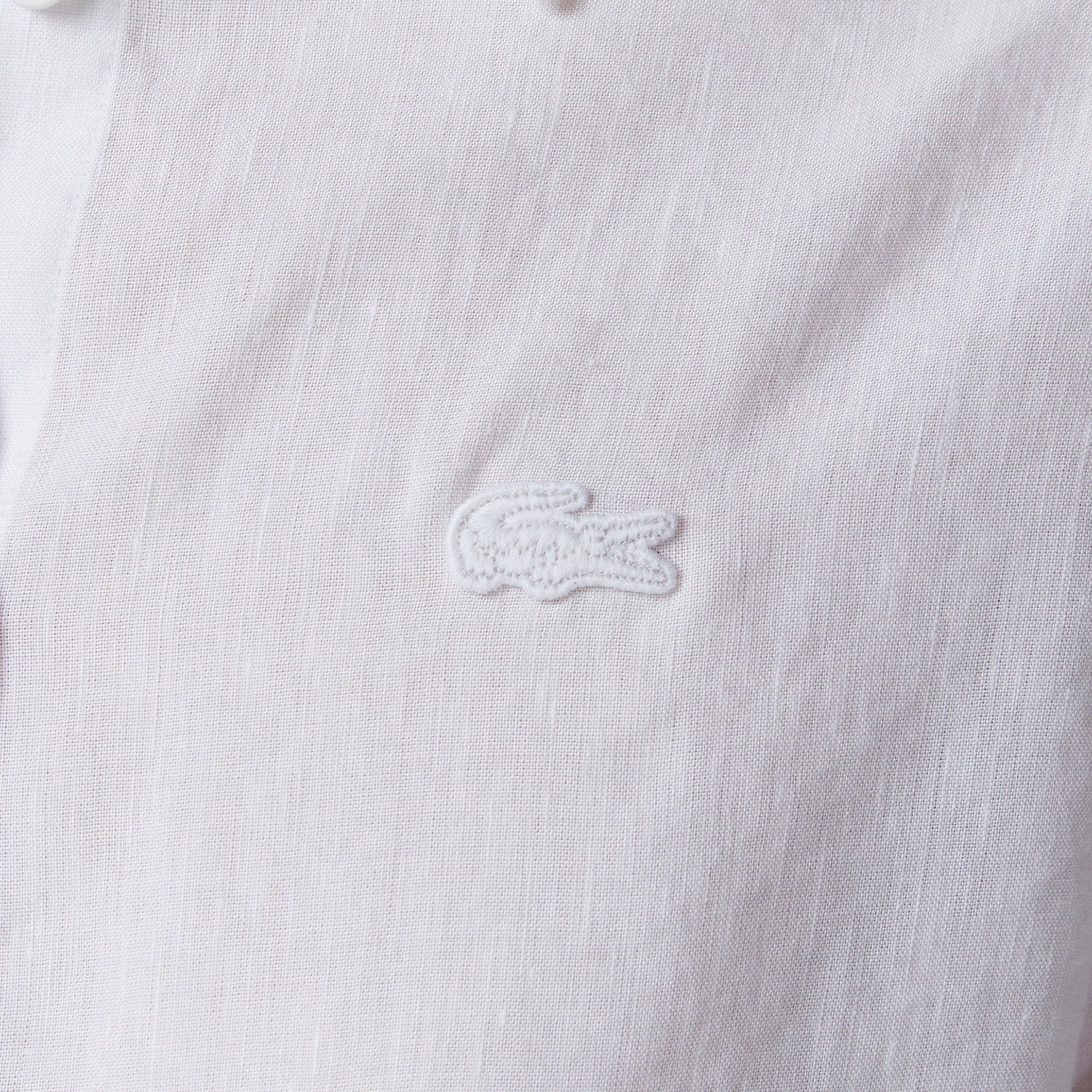Lacoste Kadın Relaxed Fit Keten Beyaz Gömlek görsel 8