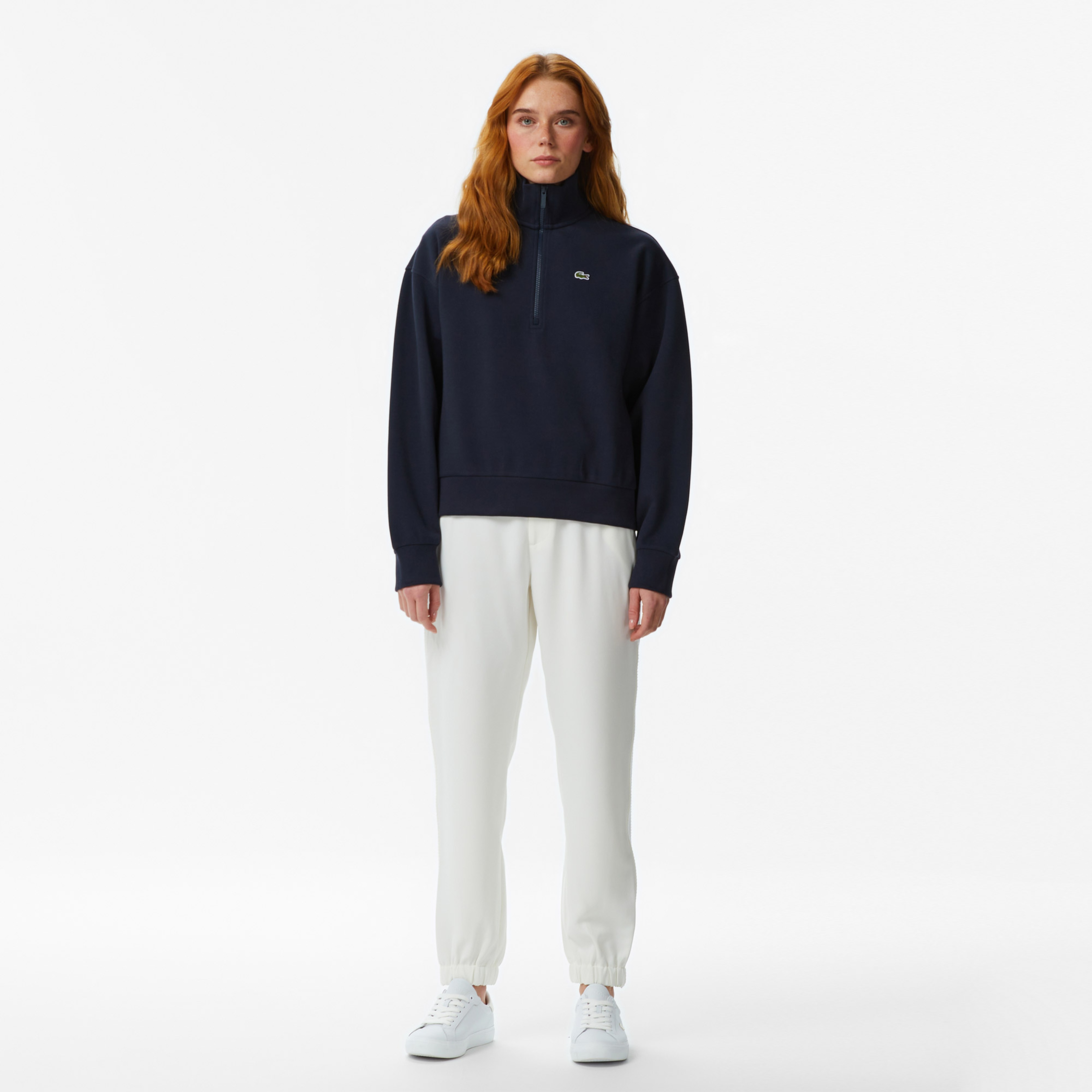 Kadın Relaxed Fit Yarım Fermuarlı Lacivert Sweatshirt Kadın Relaxed Fit Yarım Fermuarlı Lacivert Sweatshirt