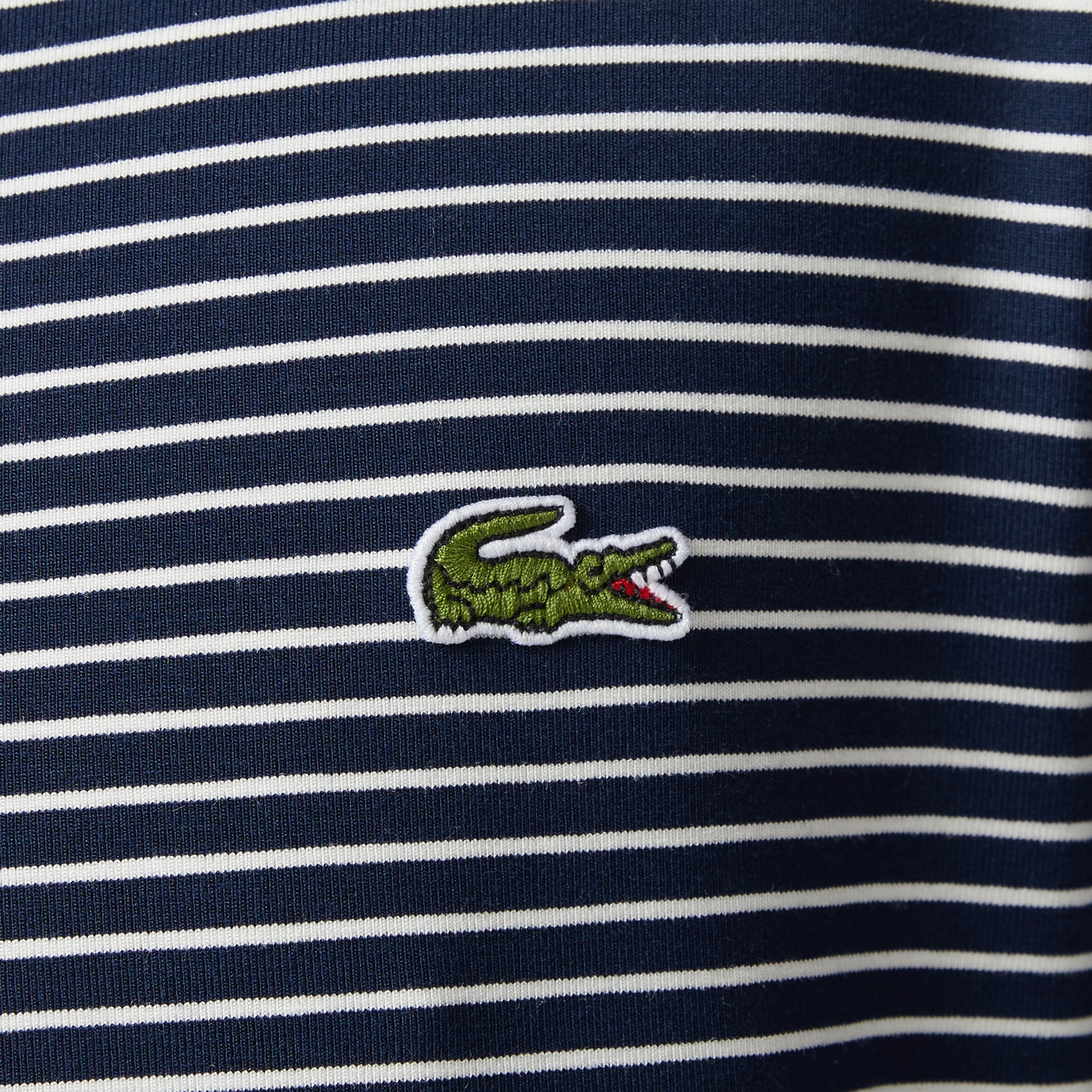 Erkek Regular Fit Bisiklet Yaka Çizgili Lacivert T-Shirt