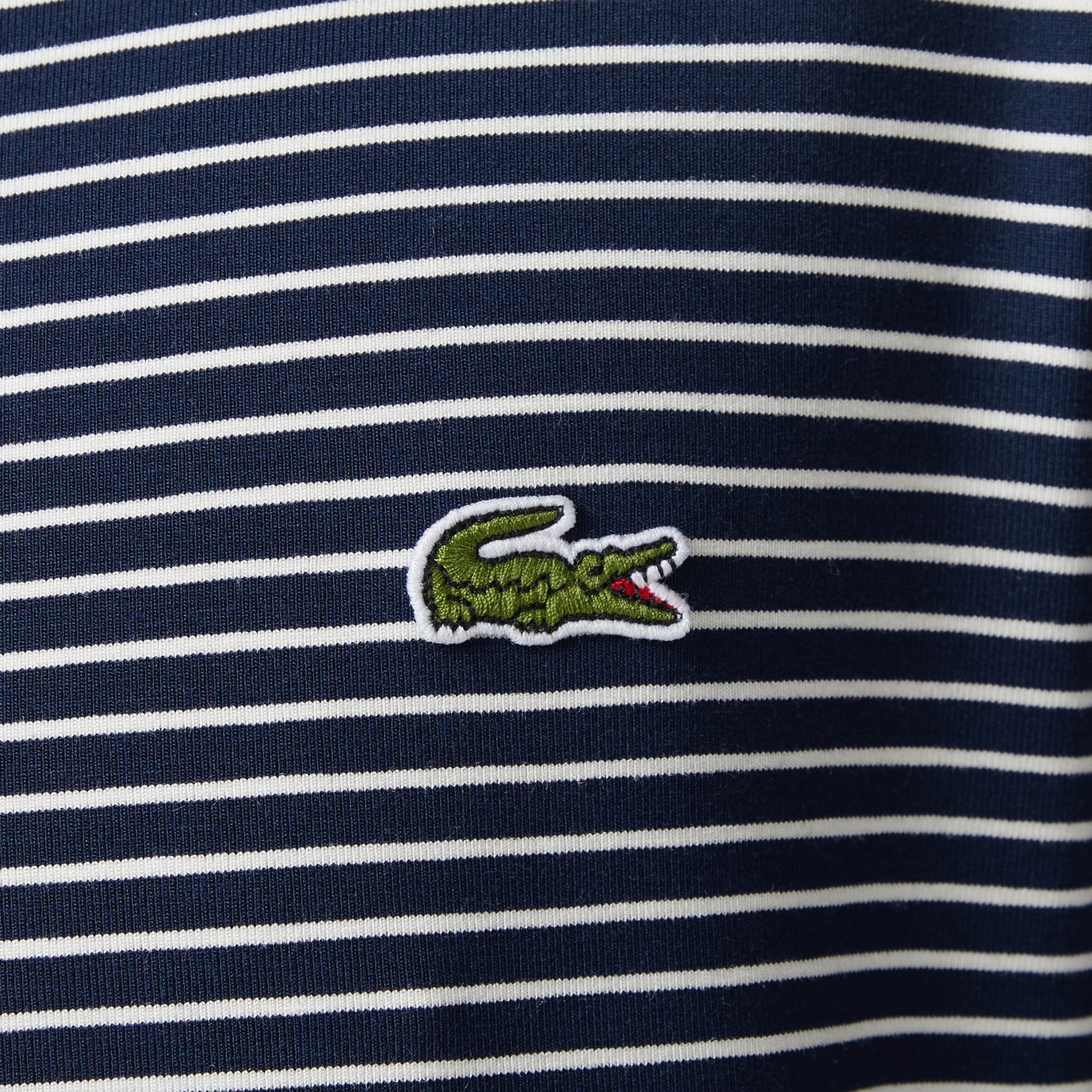 Erkek Regular Fit Bisiklet Yaka Çizgili Lacivert T-Shirt