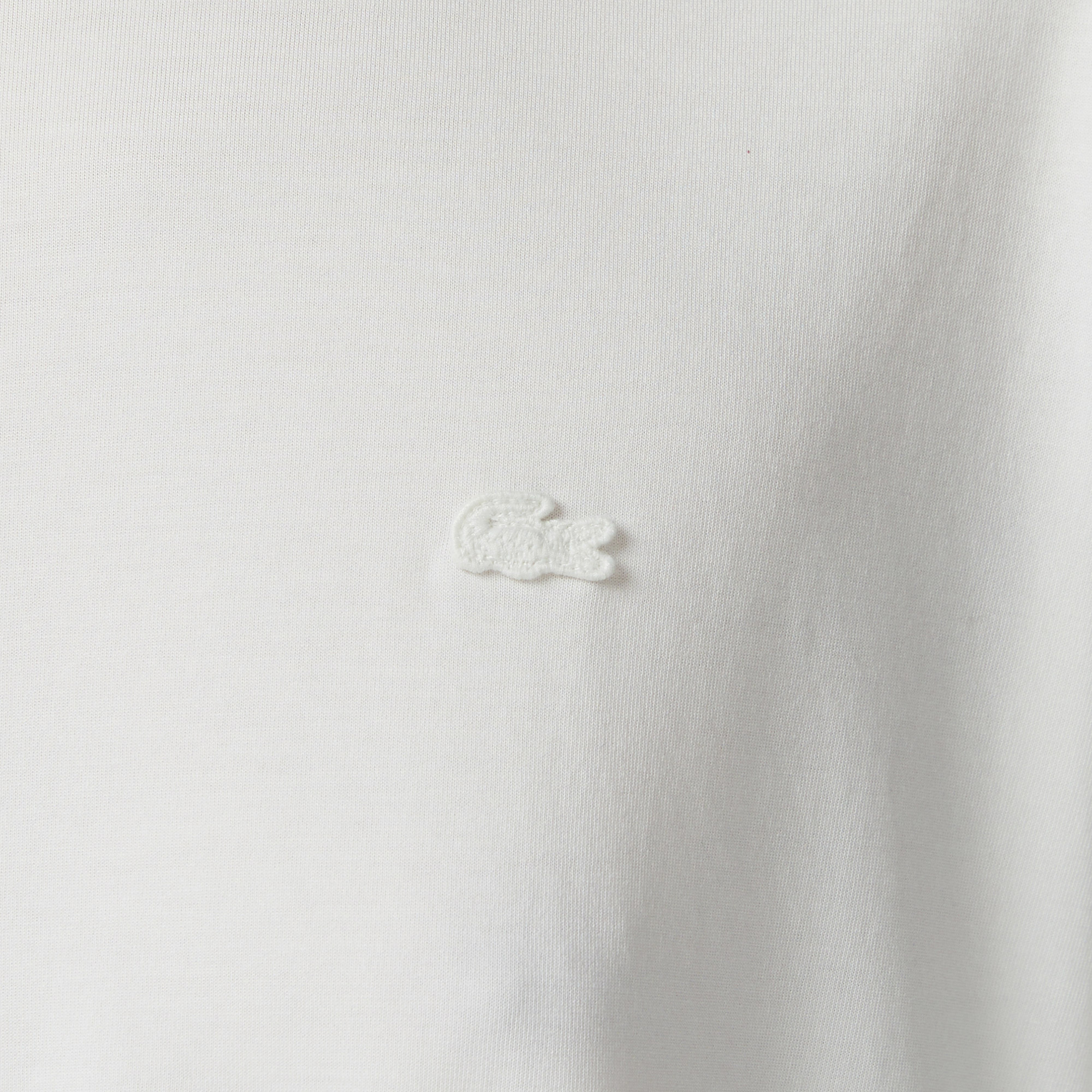 Lacoste Kadın Relaxed Fit Bisiklet Yaka Beyaz T-Shirt görsel 7