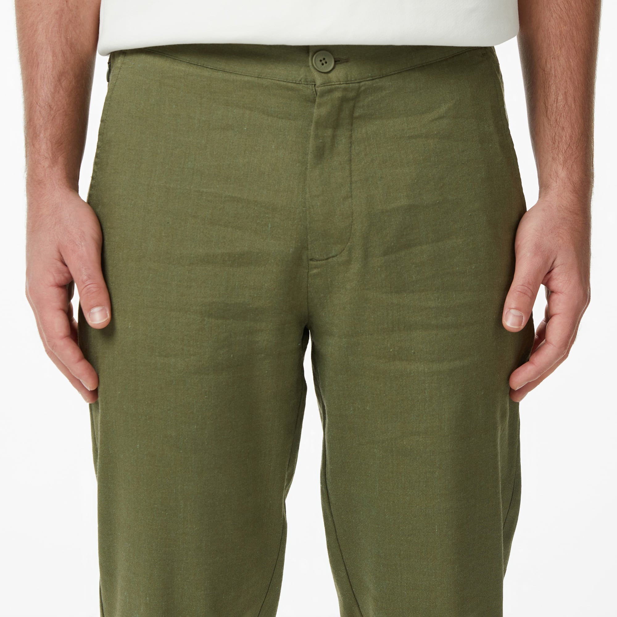Lacoste Erkek Tapered Fit Haki Chino Pantolon görsel 4