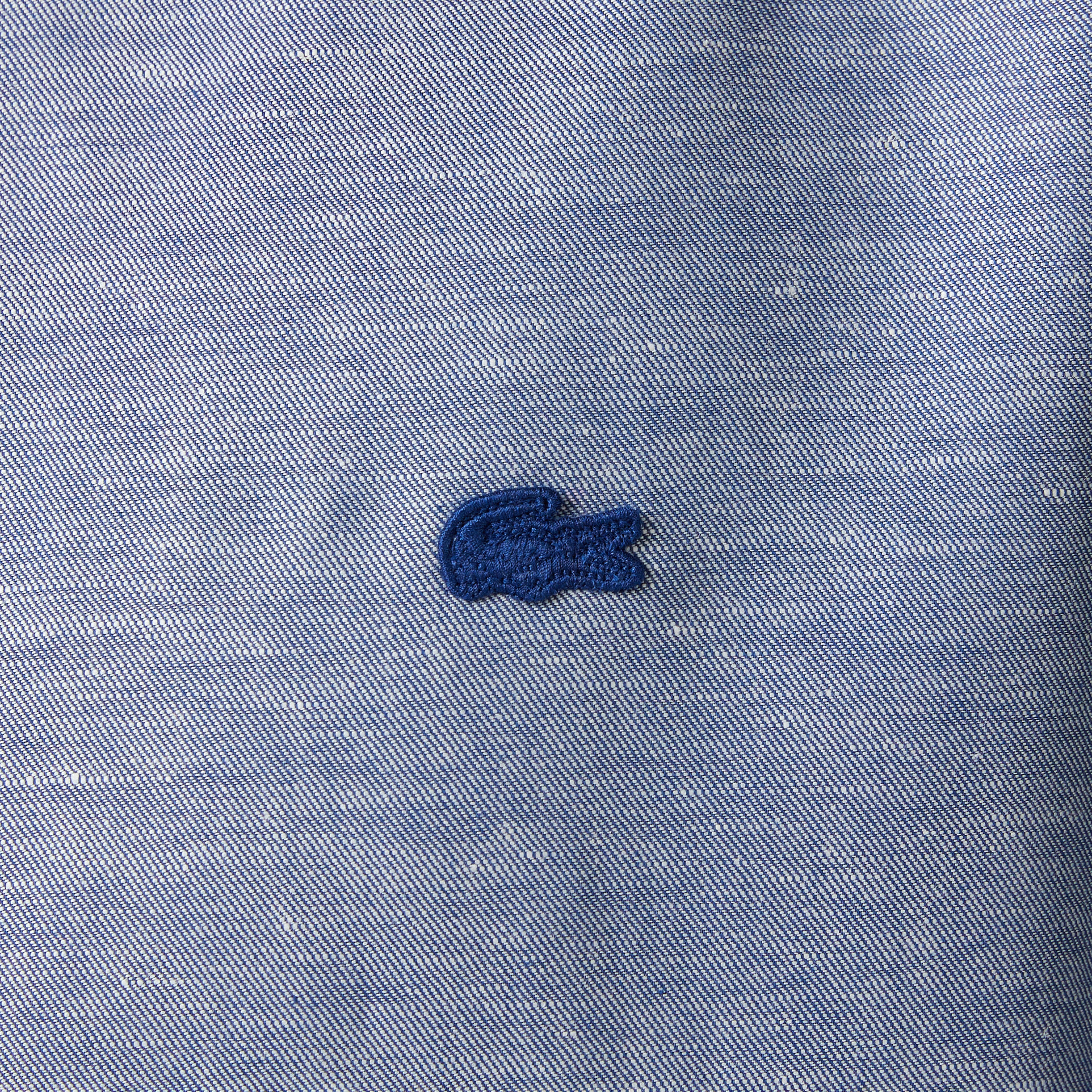 Erkek Regular Fit Düğmeli Yaka Koyu Mavi Gömlek