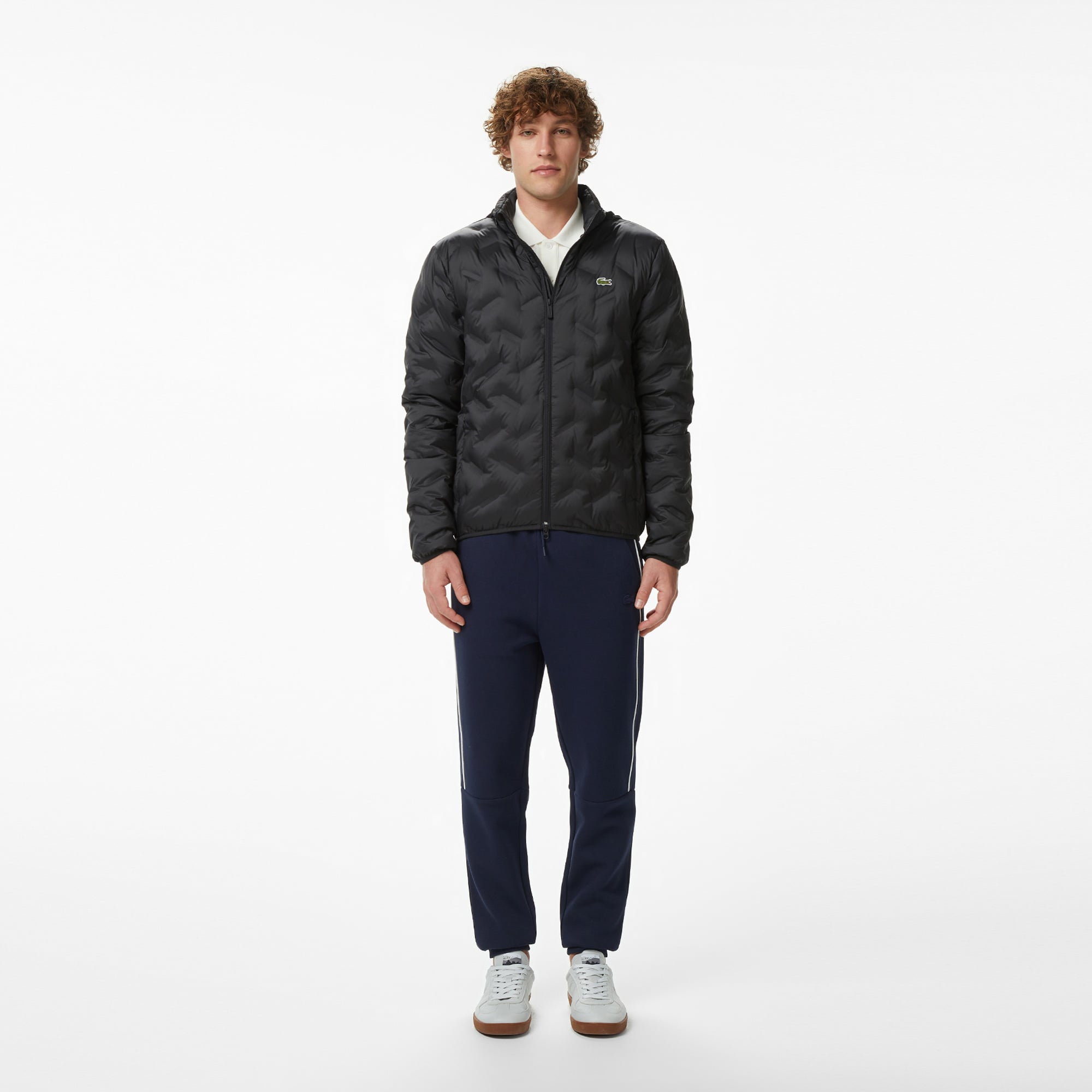 Lacoste Erkek Regular Fit Kapüşonlu Kapitone Siyah Mont görsel 5