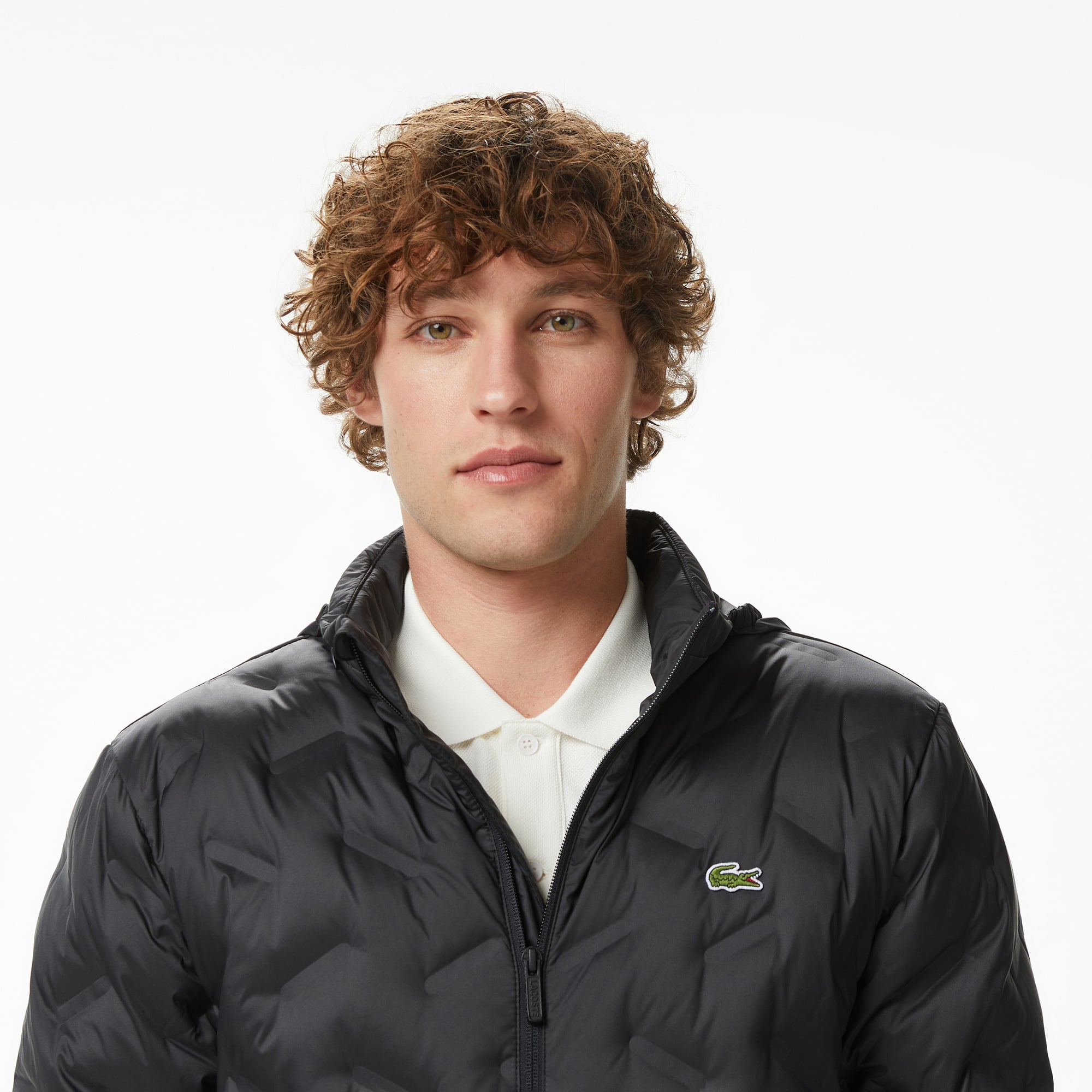 Lacoste Erkek Regular Fit Kapüşonlu Kapitone Siyah Mont görsel 2
