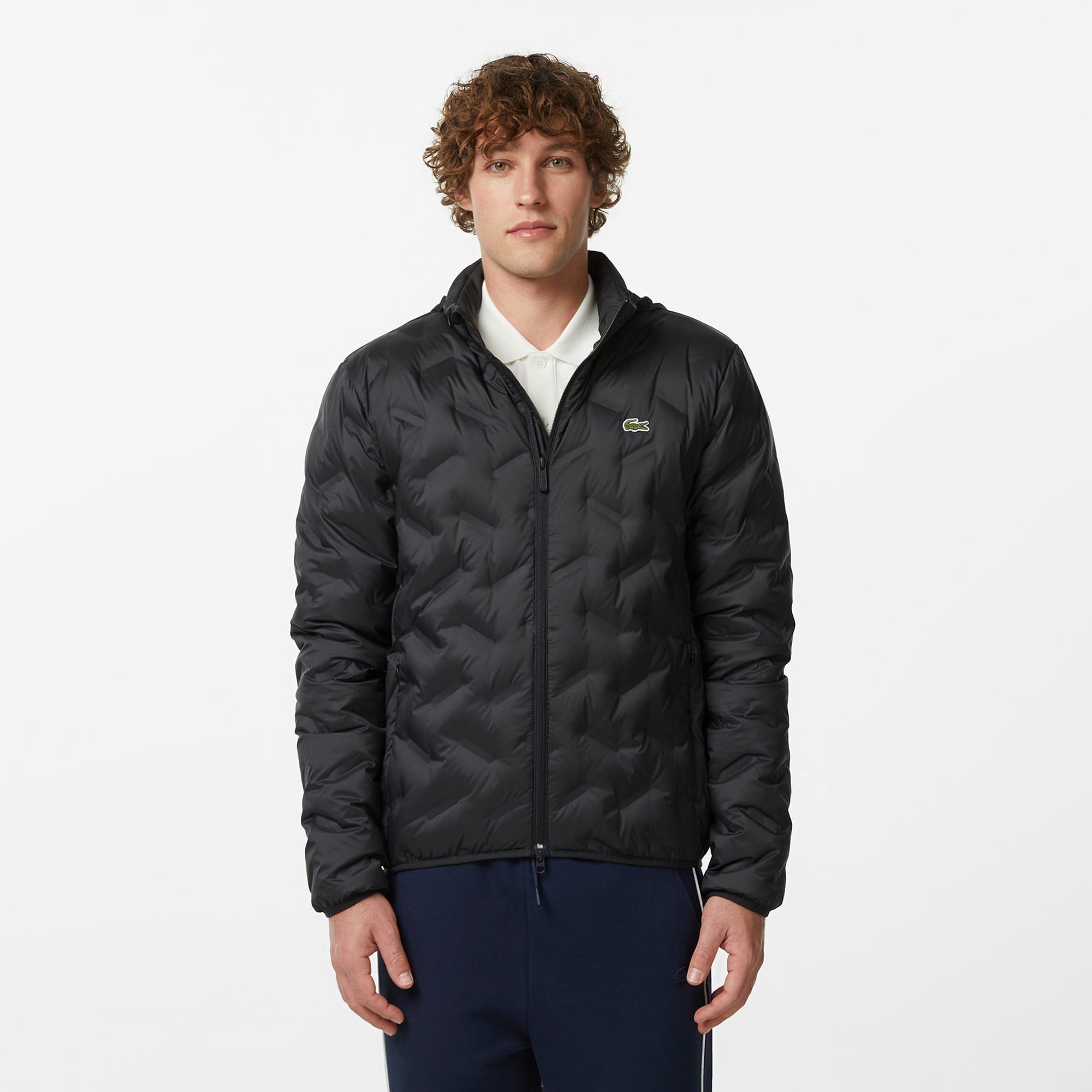 Lacoste Erkek Regular Fit Kapüşonlu Kapitone Siyah Mont