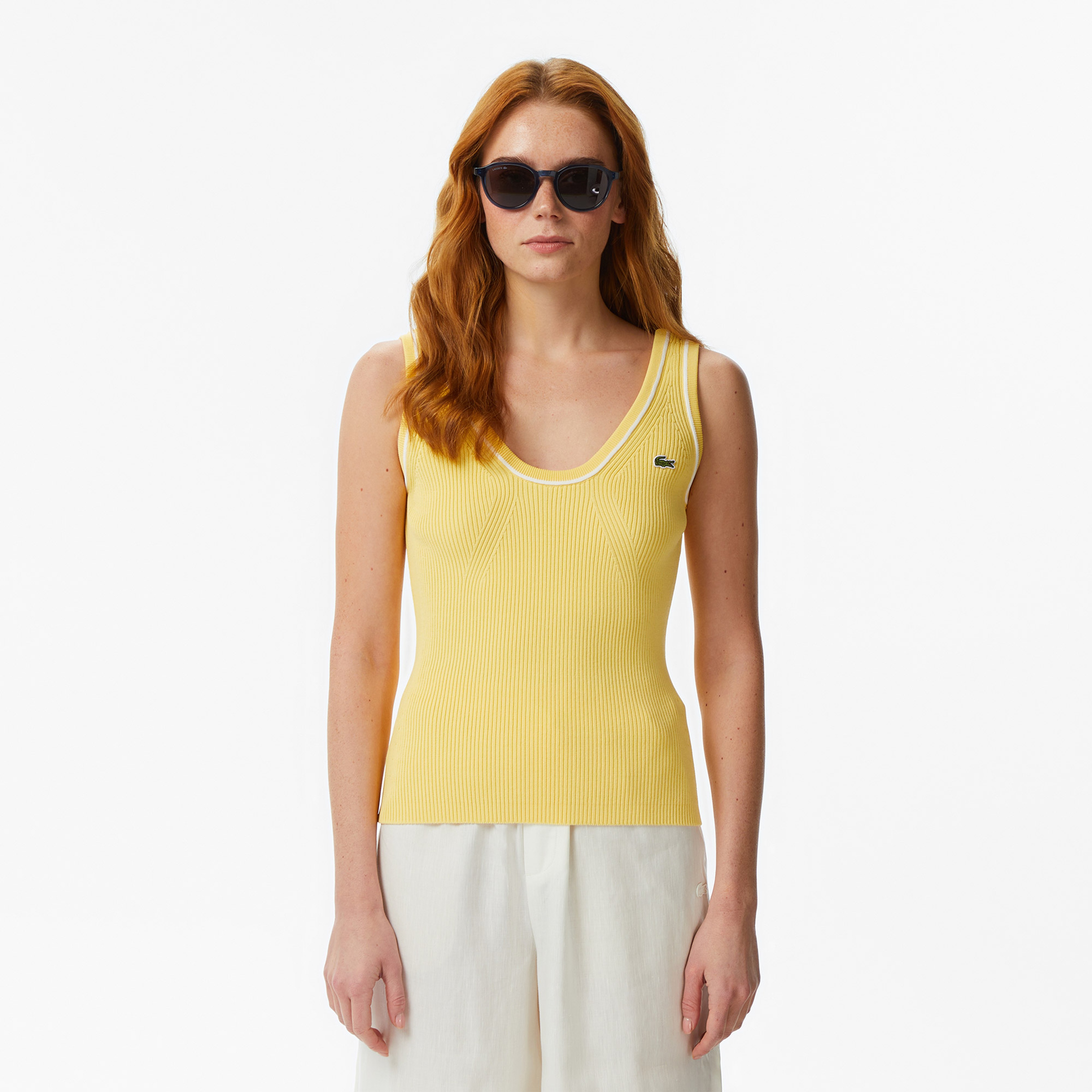 Kadın Slim Fit Sarı Bluz