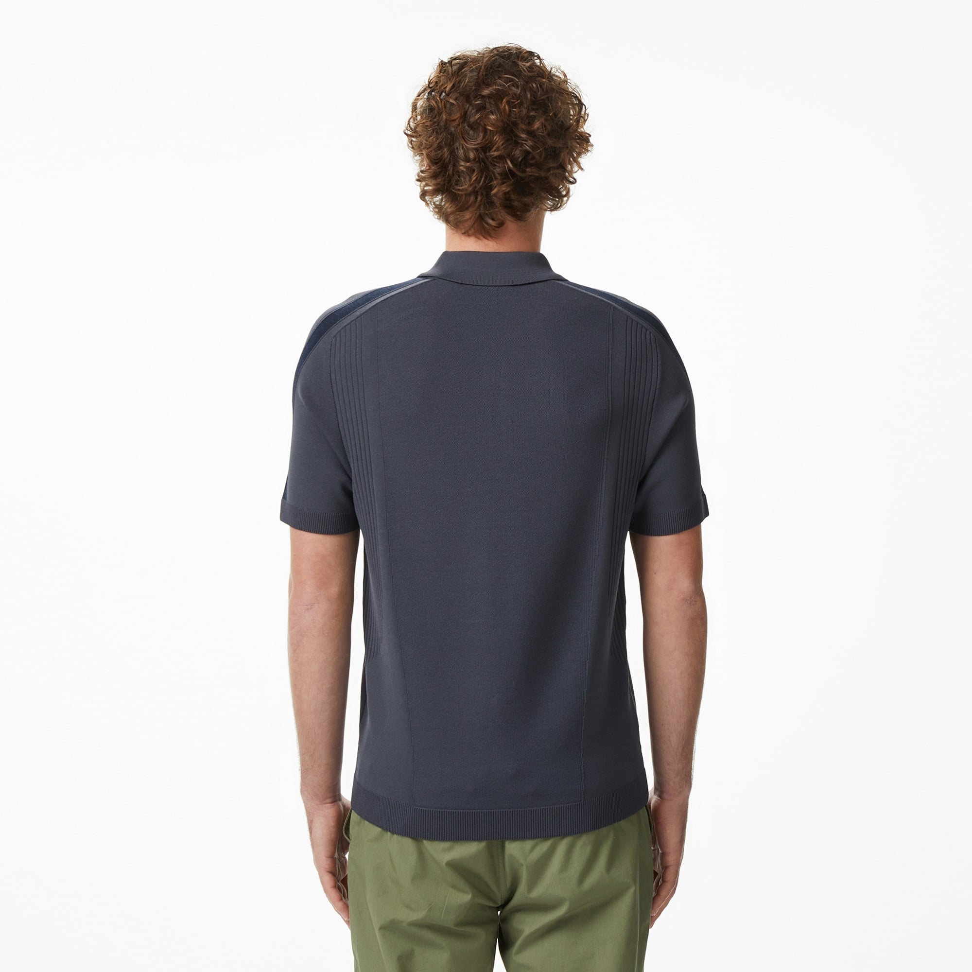 Erkek Classic Fit Kısa Kollu Polo Yaka Koyu Gri Triko