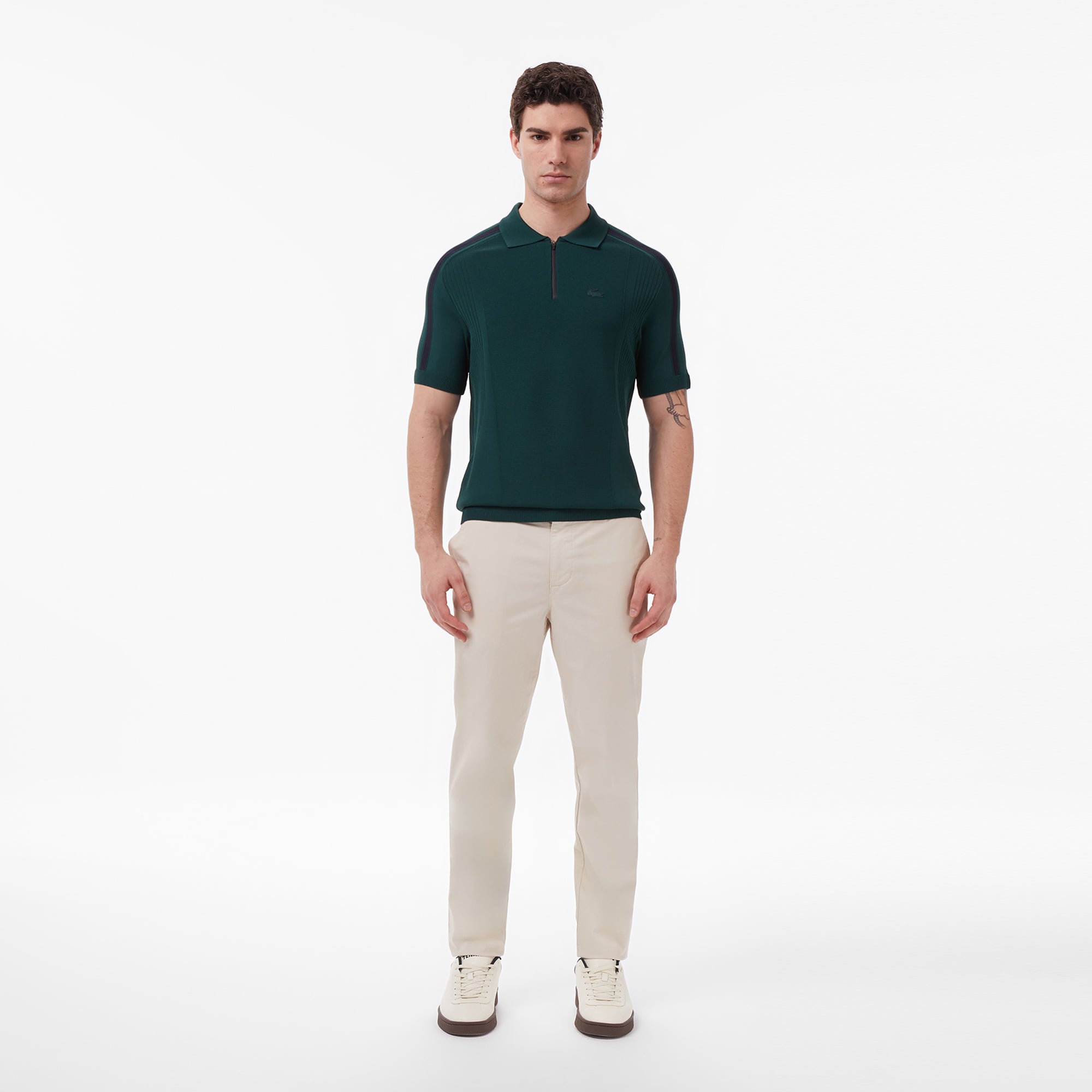 Lacoste Erkek Classic Fit Kısa Kollu Polo Yaka Koyu Yeşil Triko görsel 6