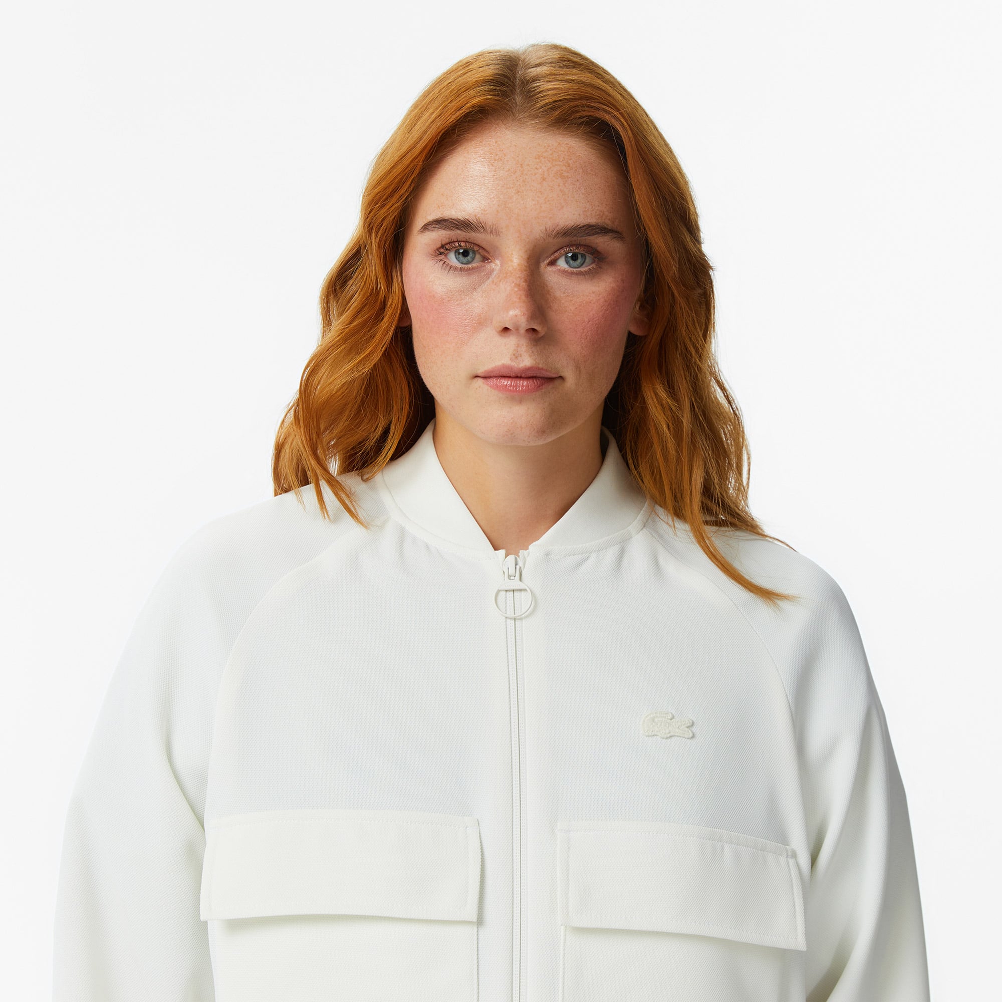 Lacoste Kadın Regular Fit Fermuarlı Krem Ceket görsel 2