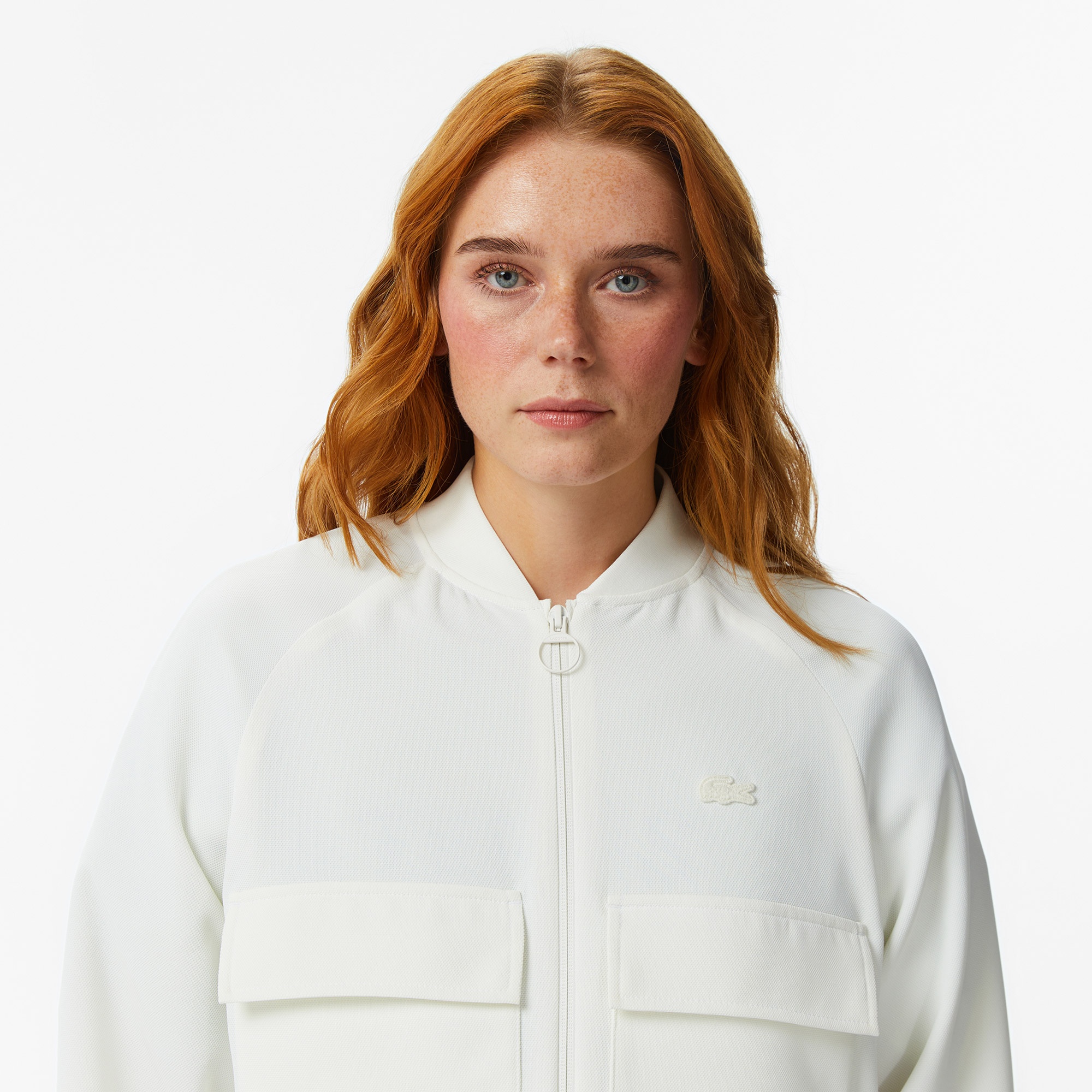 Kadın Regular Fit Fermuarlı Krem Ceket