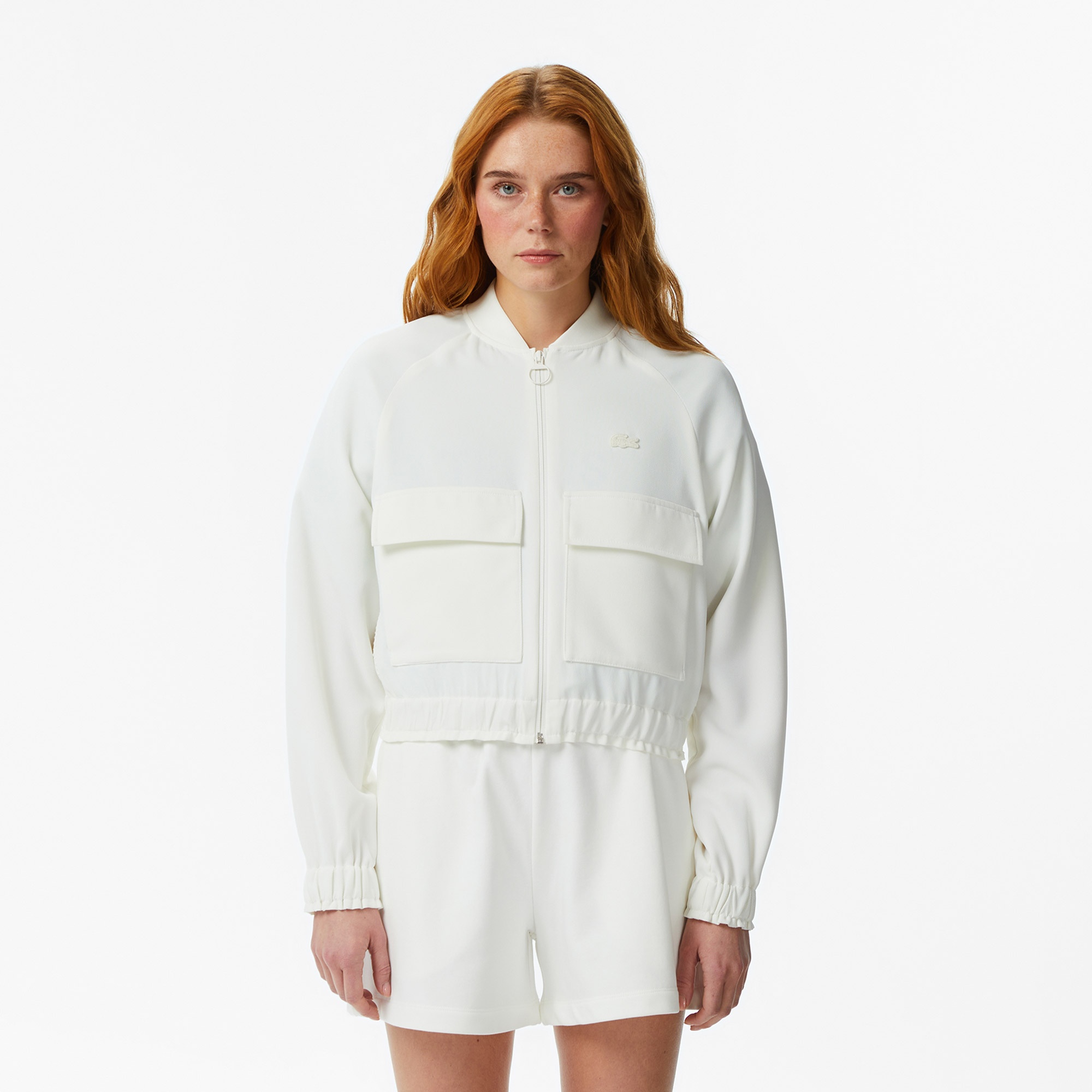 Kadın Regular Fit Fermuarlı Krem Ceket