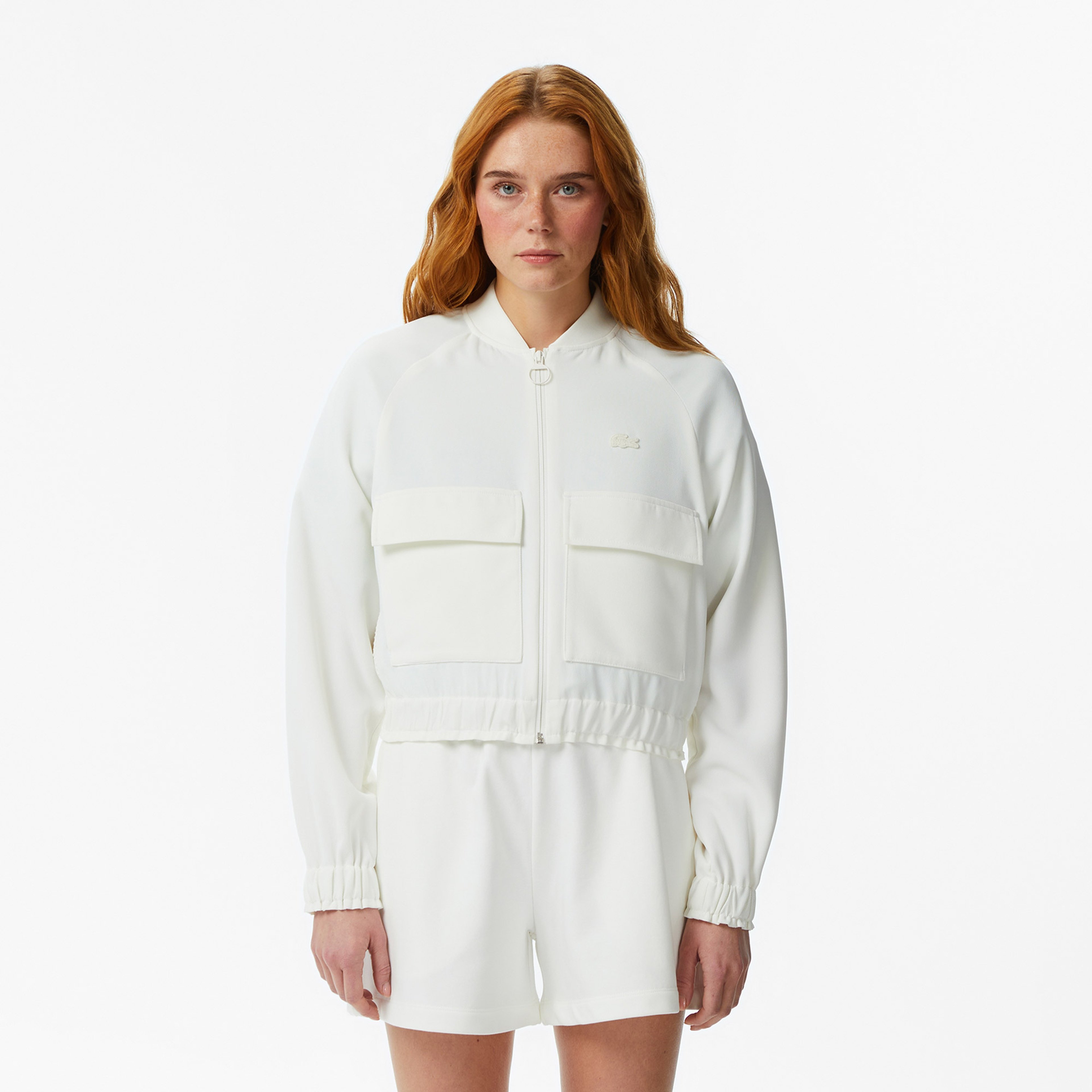 Kadın Regular Fit Fermuarlı Krem Ceket