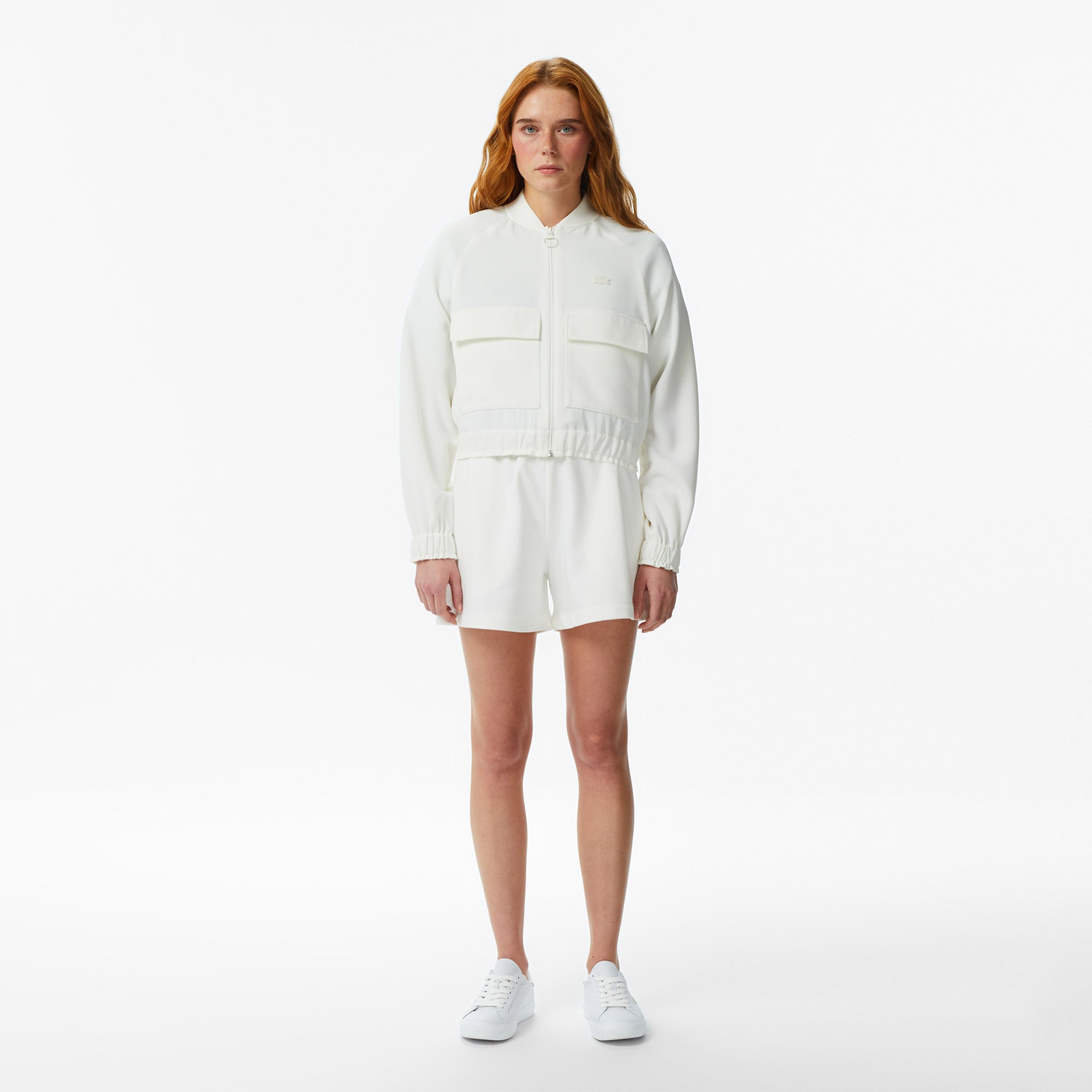 Lacoste Kadın Regular Fit Fermuarlı Krem Ceket görsel 6