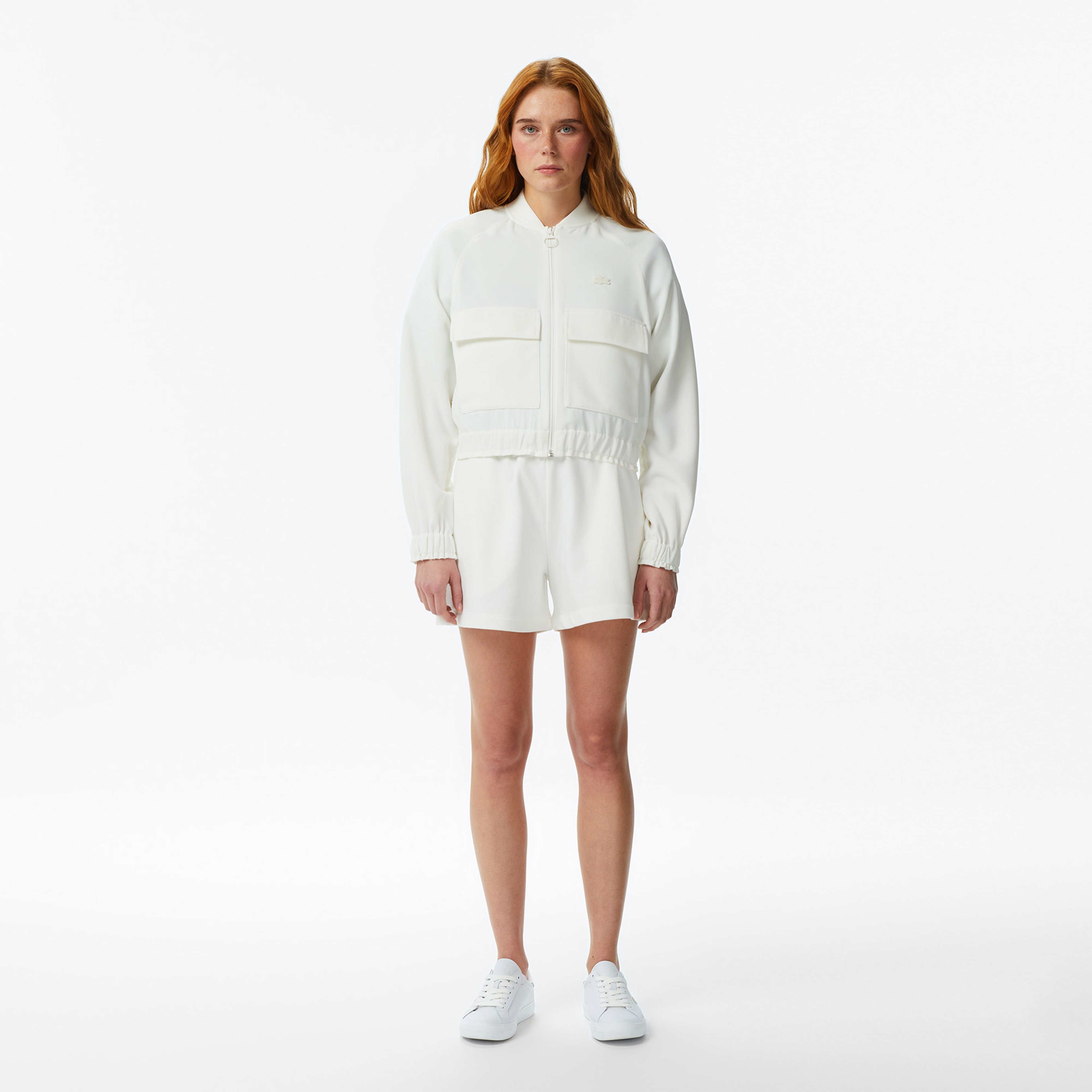 Kadın Regular Fit Fermuarlı Krem Ceket