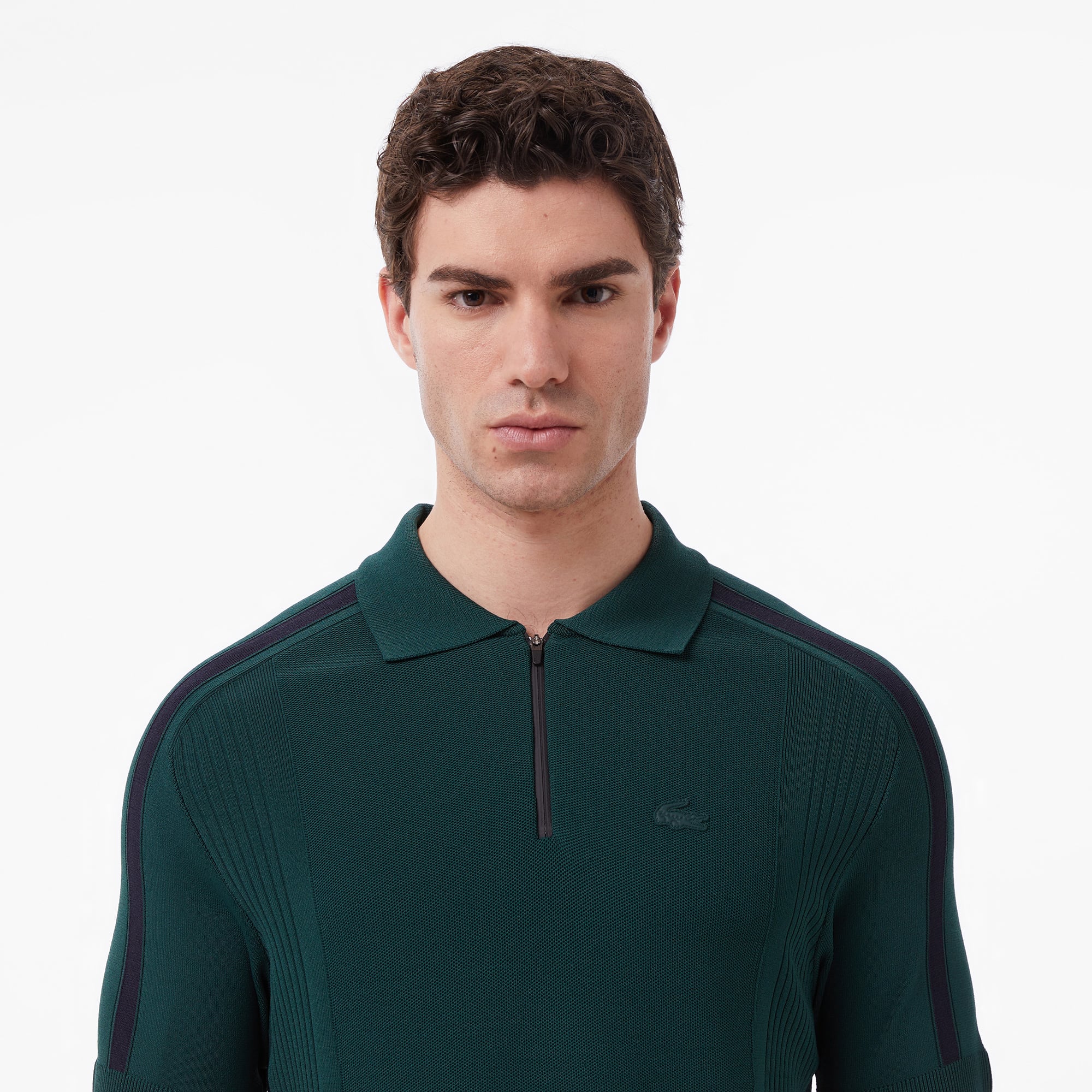 Lacoste Erkek Classic Fit Kısa Kollu Polo Yaka Koyu Yeşil Triko görsel 2