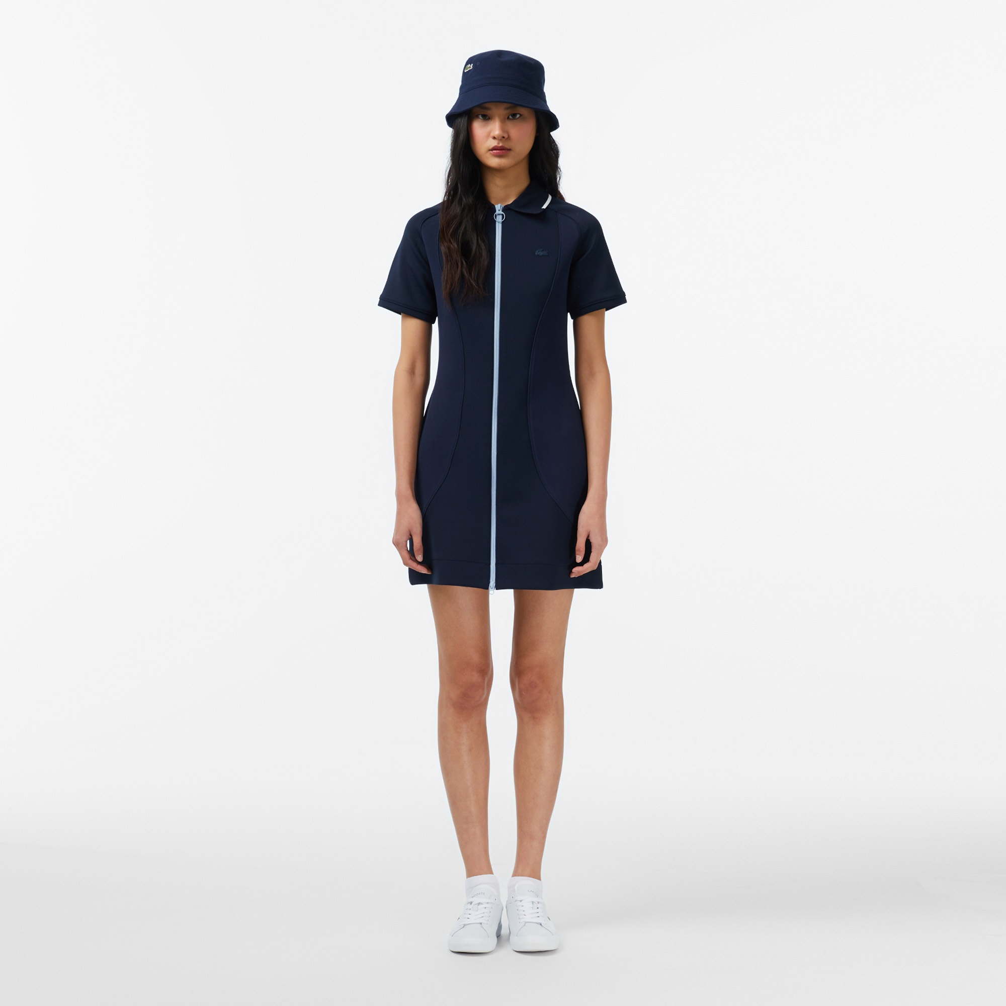 Kadın Classic Fit Kısa Kollu Lacivert Elbise