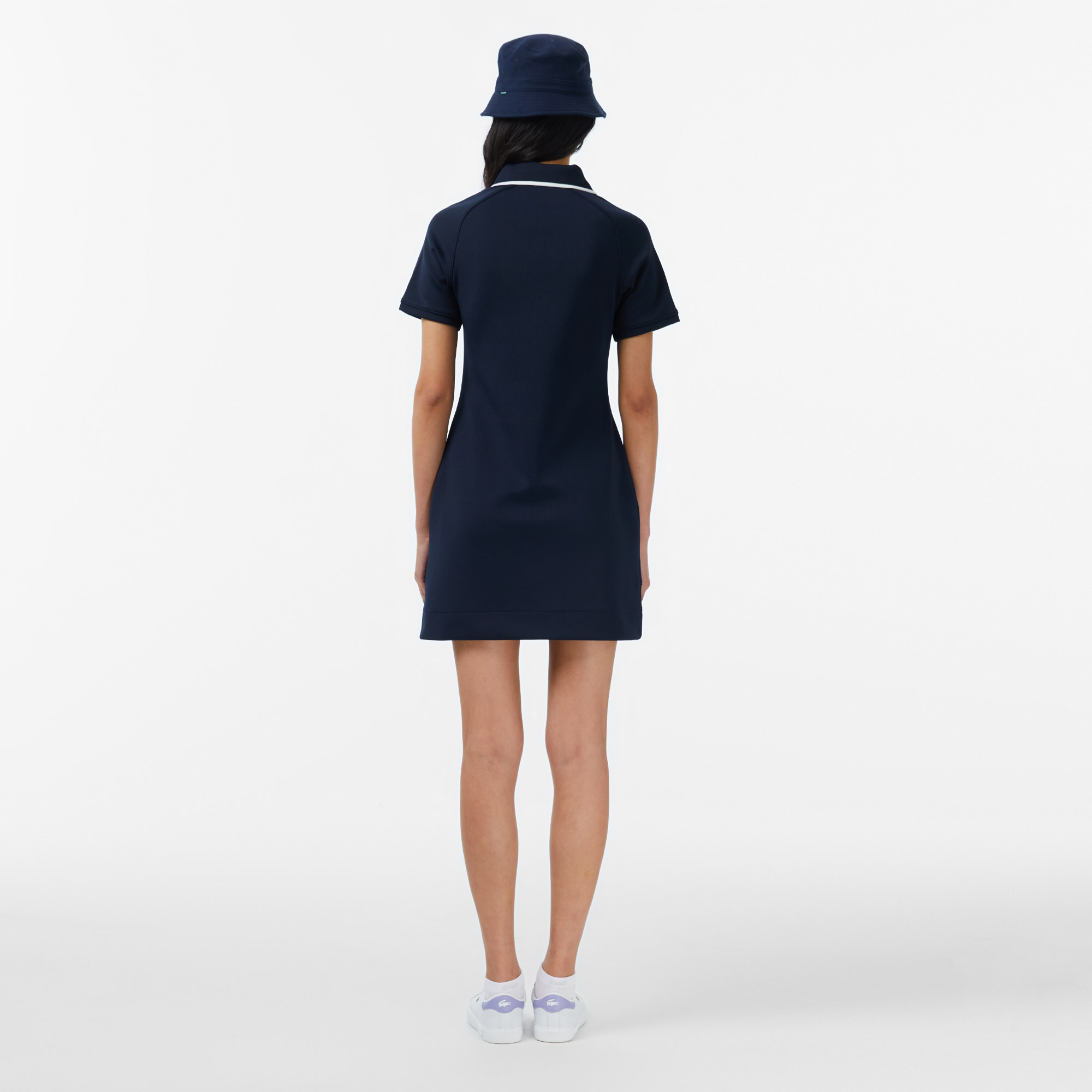 Lacoste Kadın Classic Fit Kısa Kollu Lacivert Elbise görsel 3