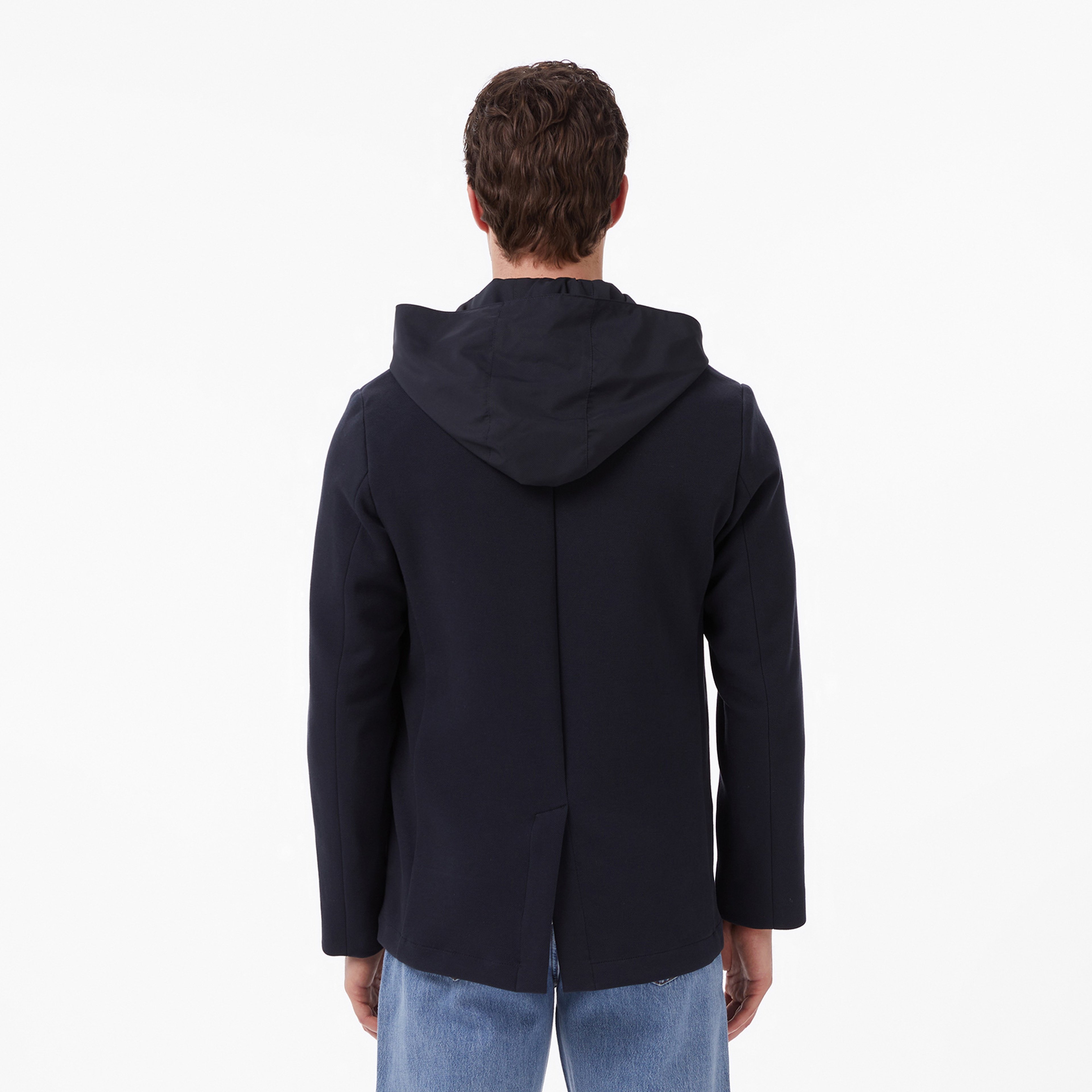 Erkek Kapüşonlu Koyu Gri Blazer