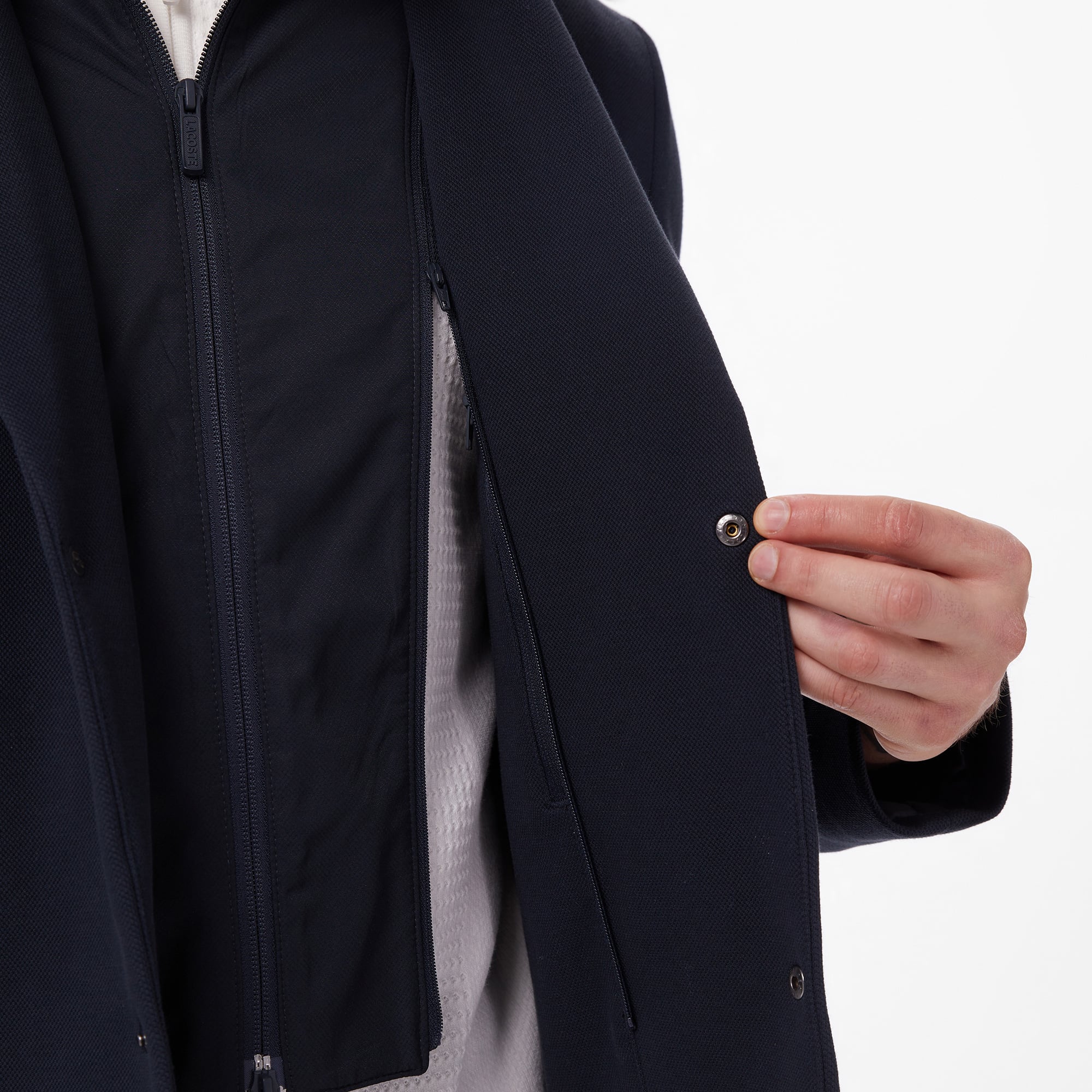 Lacoste Erkek Kapüşonlu Koyu Gri Blazer görsel 7