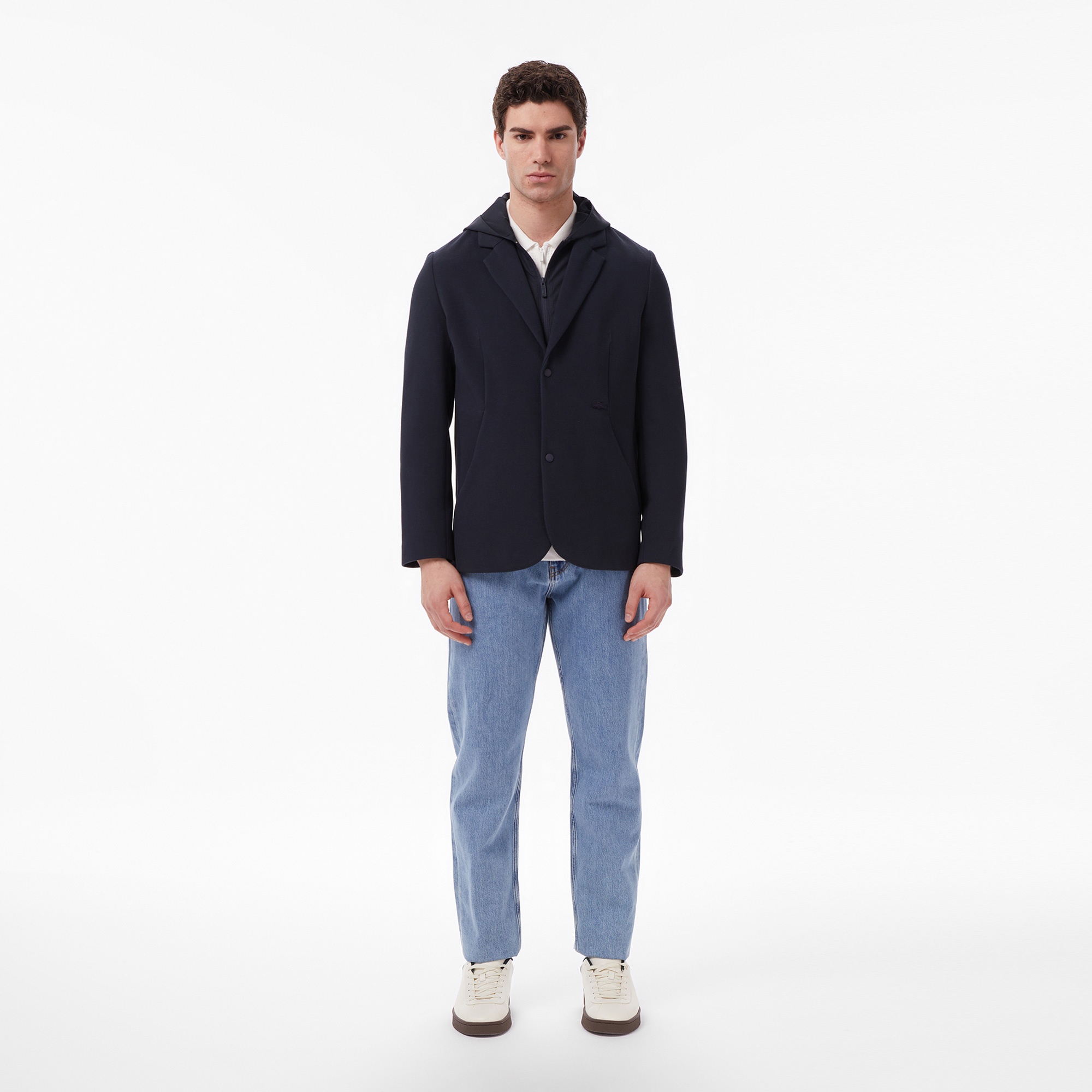 Erkek Kapüşonlu Koyu Gri Blazer