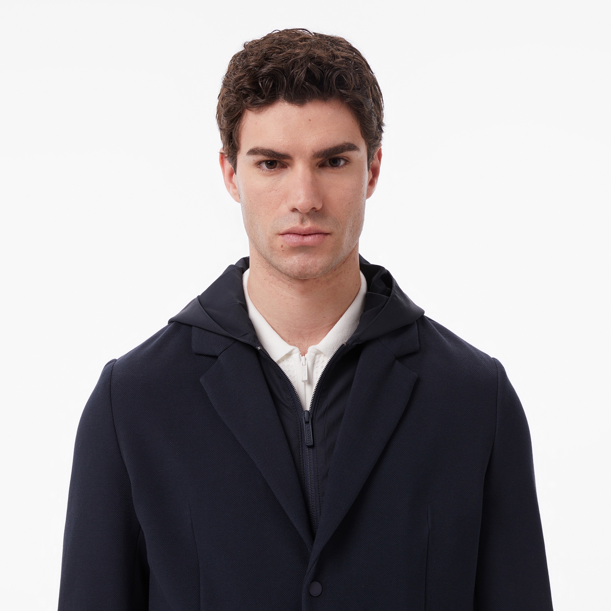 Erkek Kapüşonlu Koyu Gri Blazer