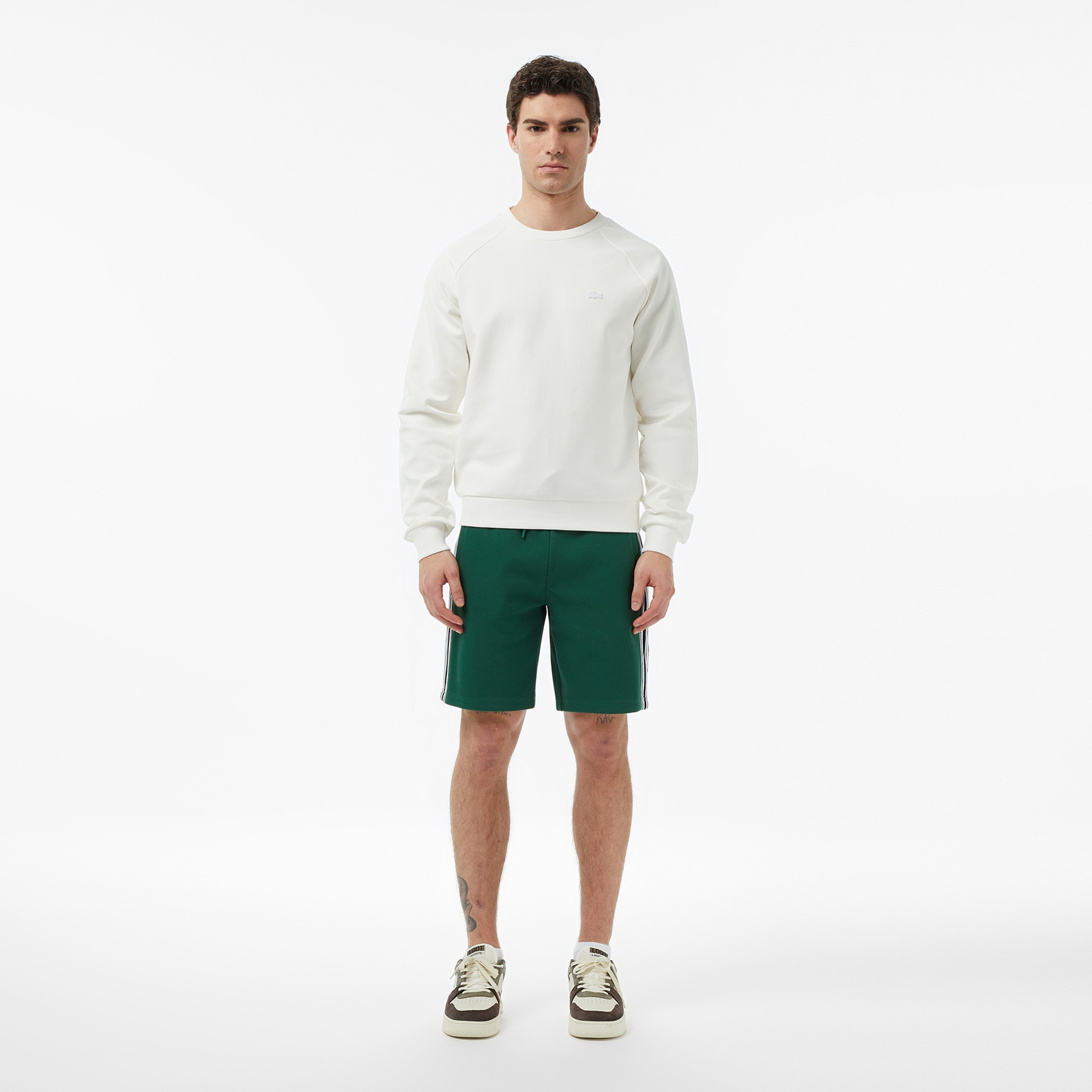 Erkek Classic Fit Bisiklet Yaka Krem Sweatshirt