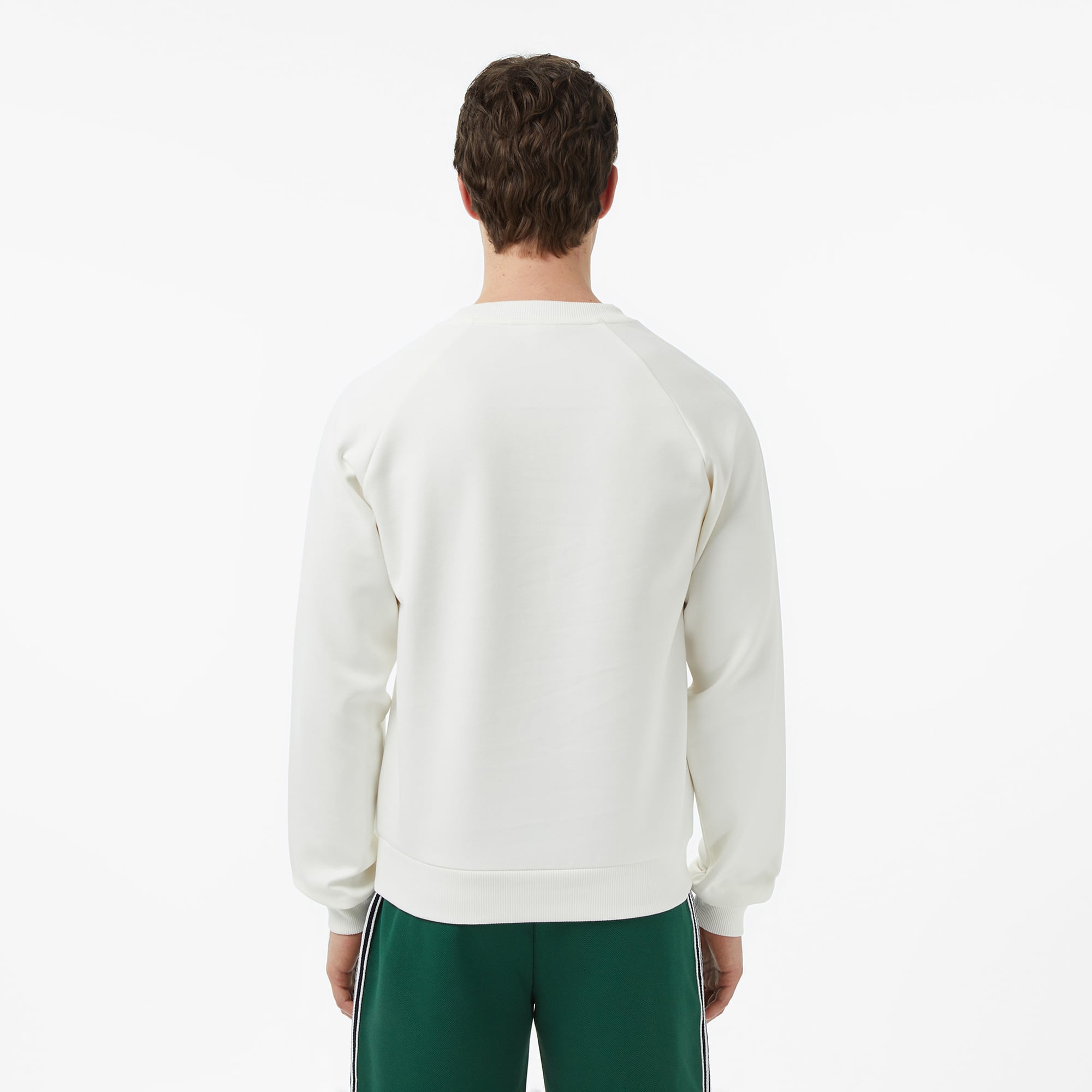 Lacoste Erkek Classic Fit Bisiklet Yaka Krem Sweatshirt görsel 5