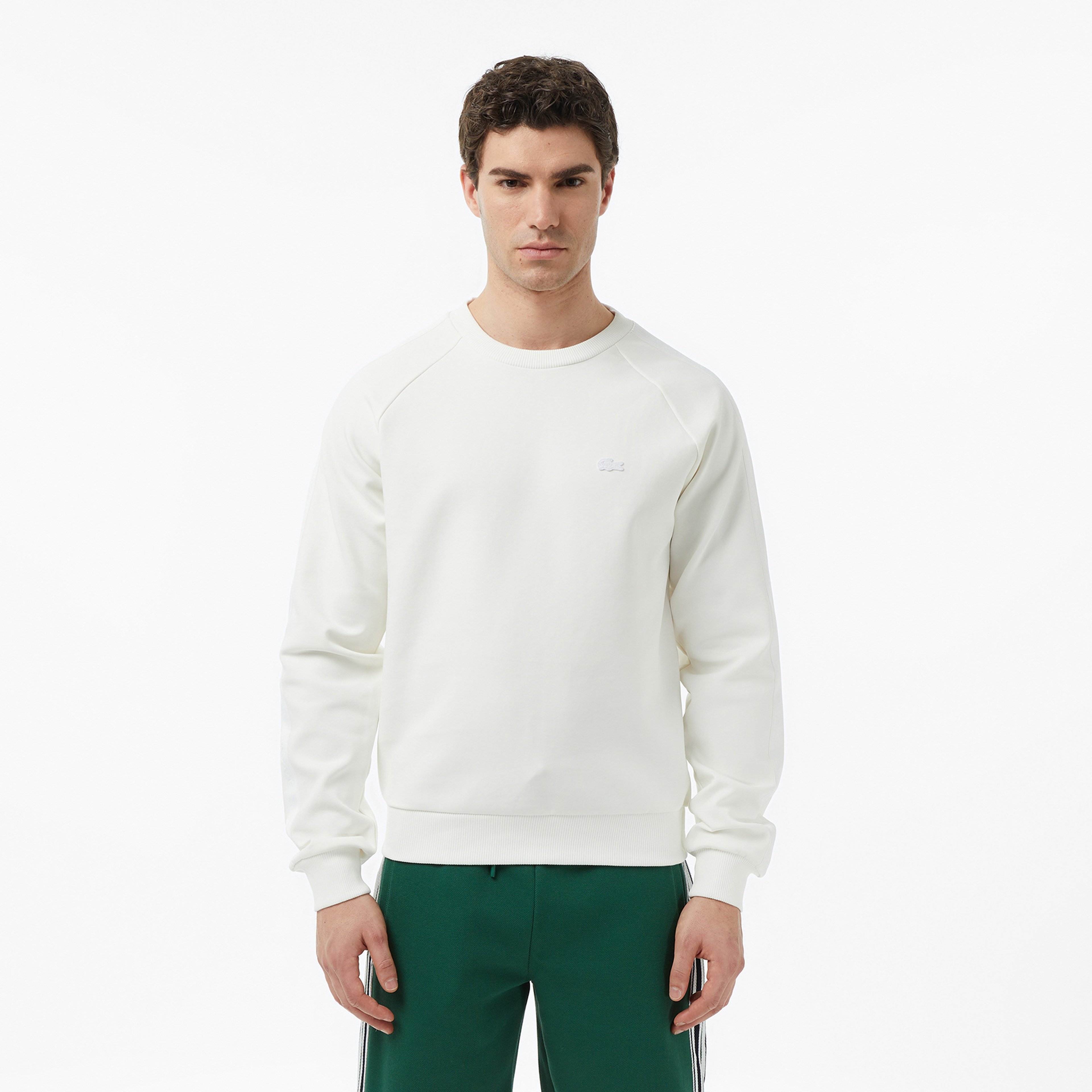 Erkek Classic Fit Bisiklet Yaka Krem Sweatshirt