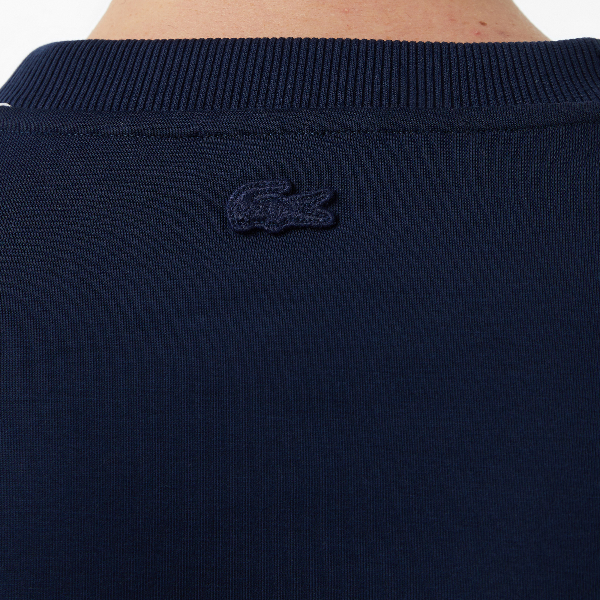 Lacoste Erkek Relaxed Fit Bisiklet Yaka Baskılı Lacivert T-Shirt görsel 8