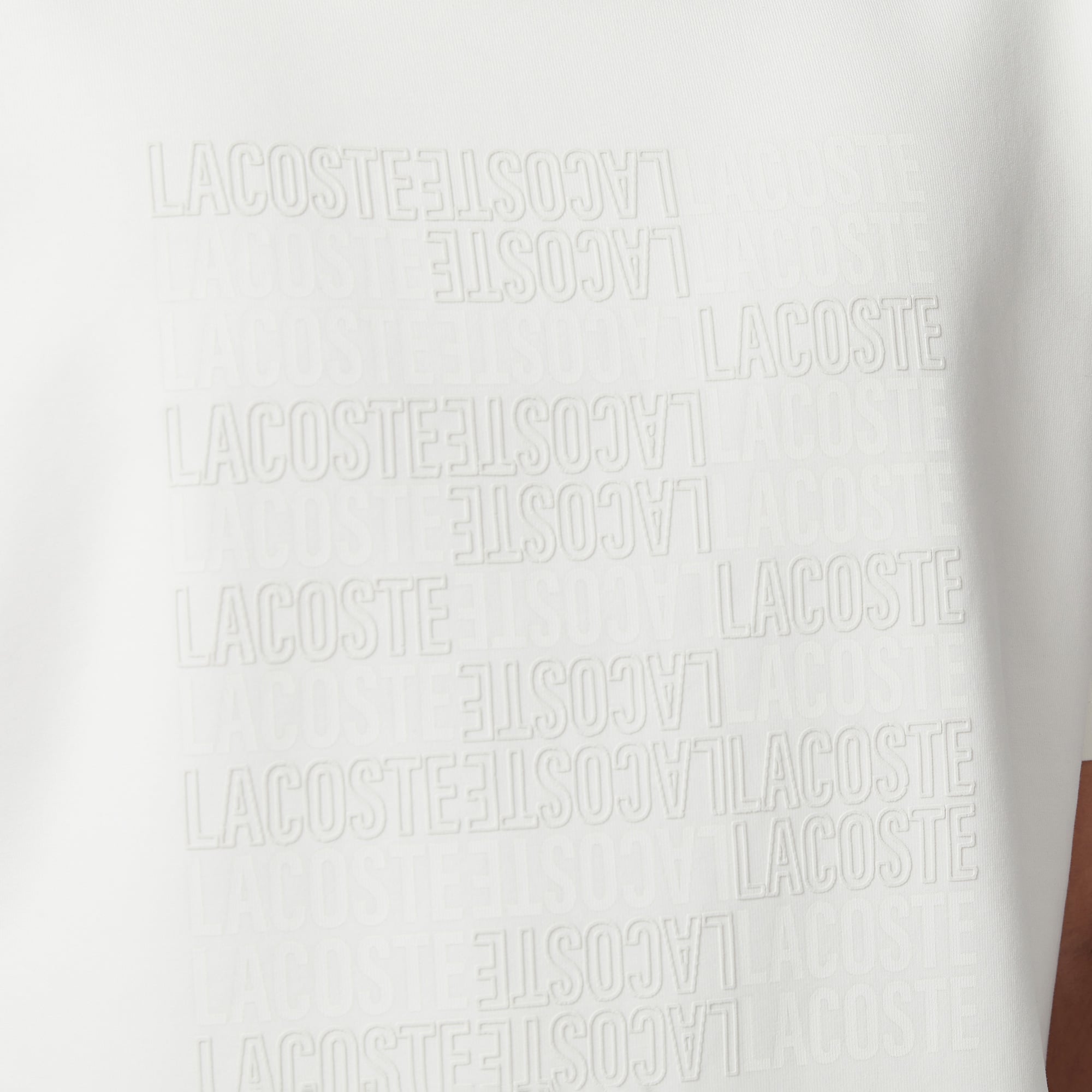 Lacoste Erkek Relaxed Fit Bisiklet Yaka Baskılı Krem T-Shirt görsel 7
