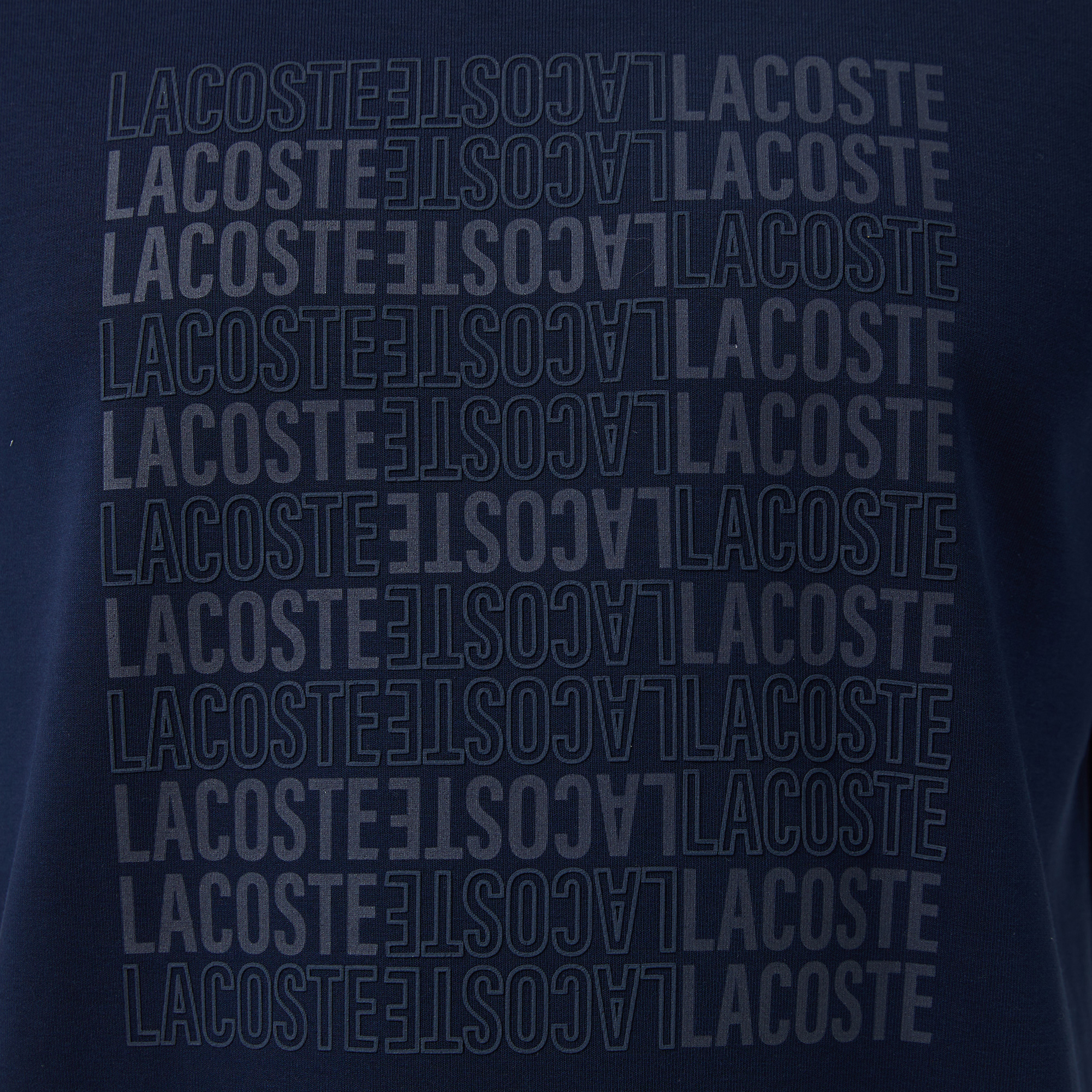 Lacoste Erkek Relaxed Fit Bisiklet Yaka Baskılı Lacivert T-Shirt görsel 7