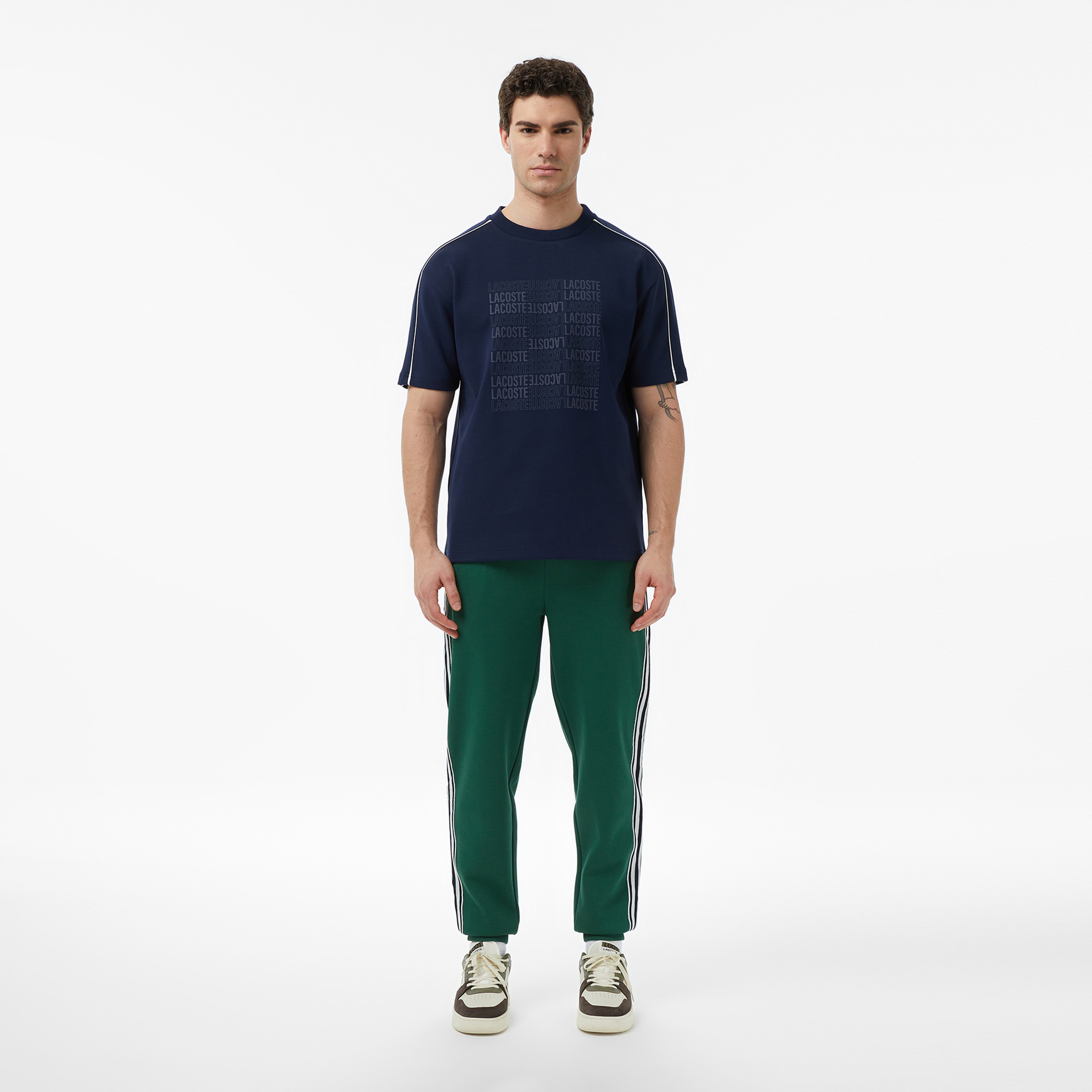 Erkek Relaxed Fit Bisiklet Yaka Baskılı Lacivert T-Shirt Erkek Relaxed Fit Bisiklet Yaka Baskılı Lacivert T-Shirt