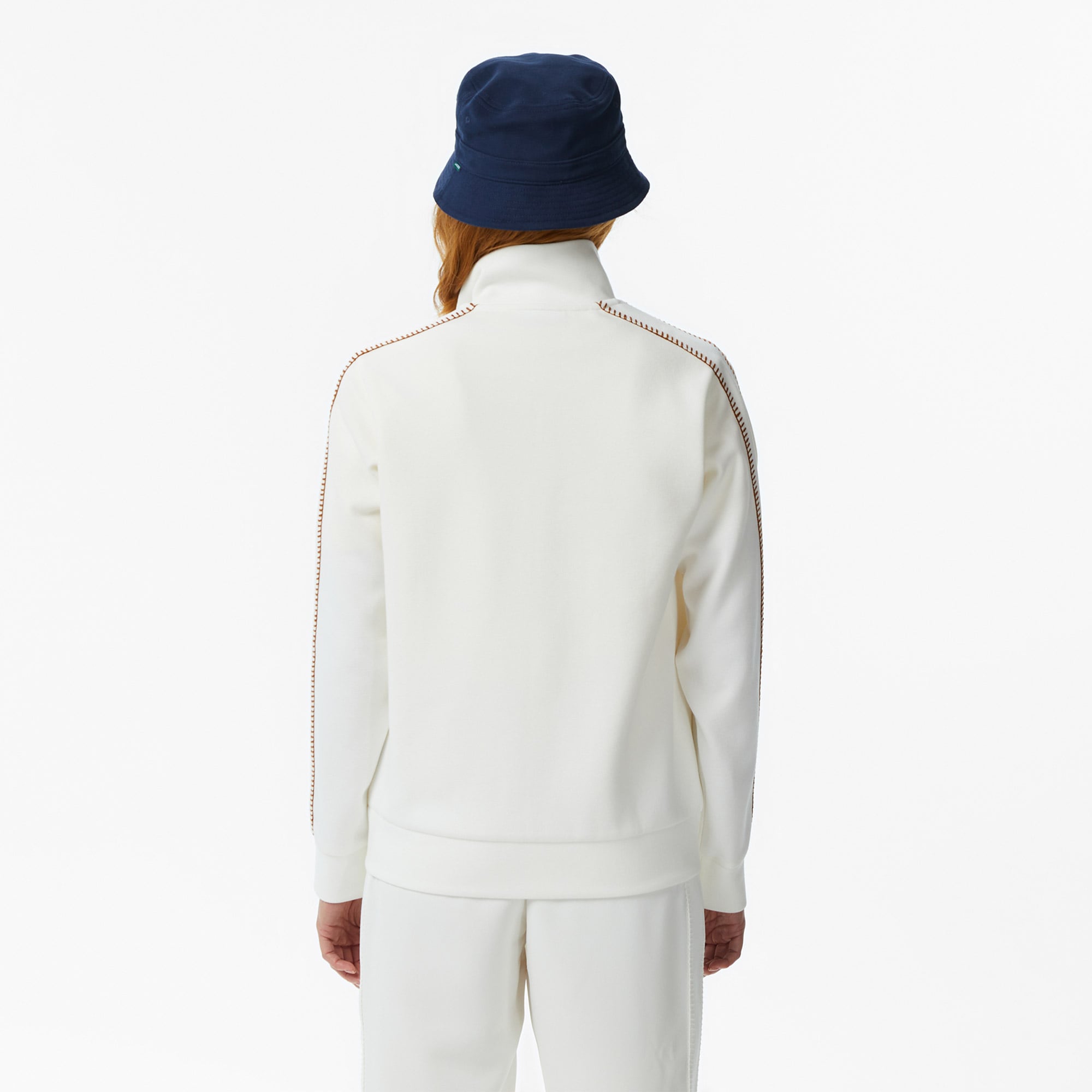 Lacoste Kadın Regular Fit Dik Yaka Krem Sweatshirt görsel 5